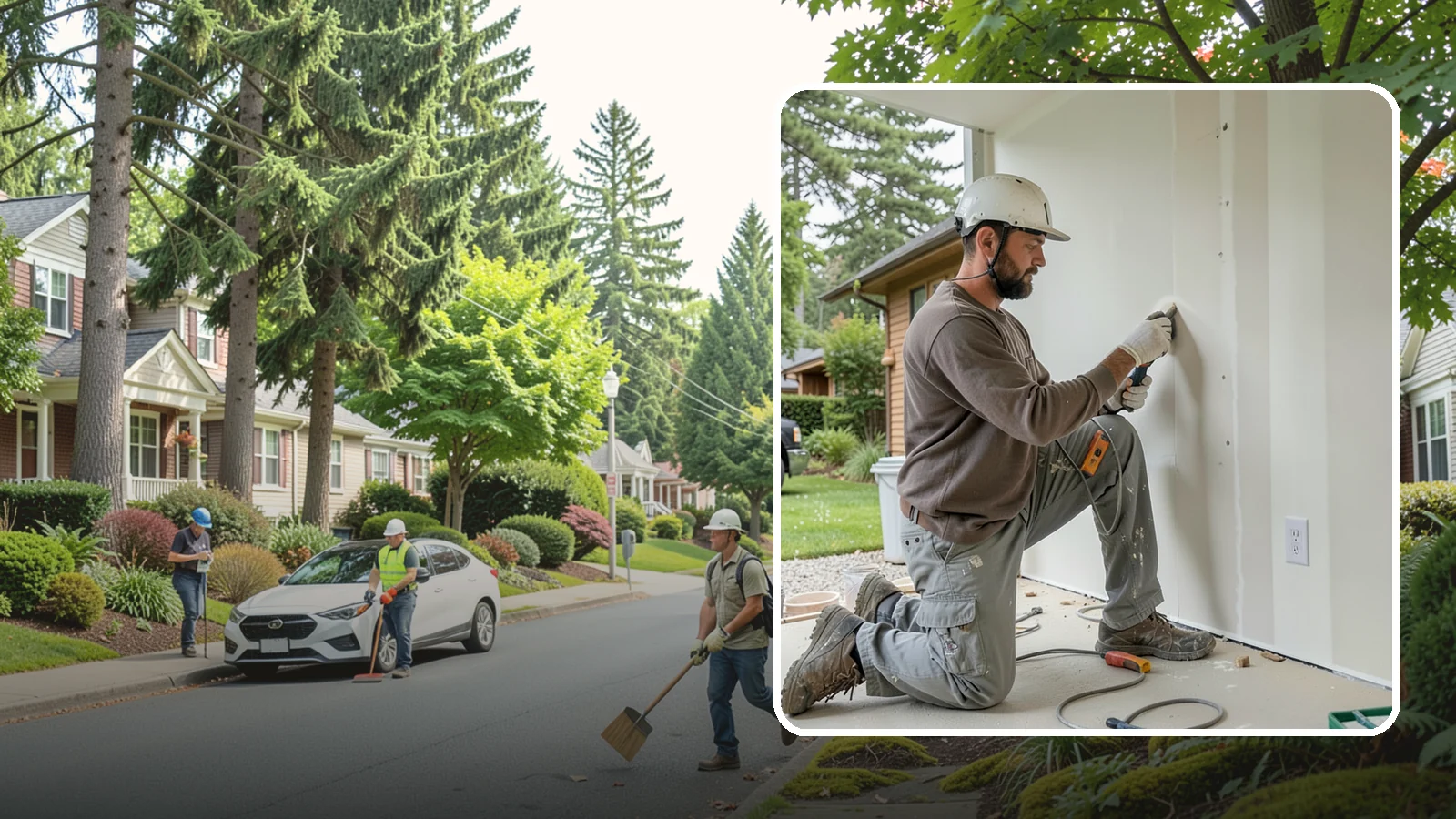 Drywall Finishing in Beaux Arts Village, King County, WA - Drywall finishing tapes, muds, and sands hung board to a smooth, paint-ready surface.