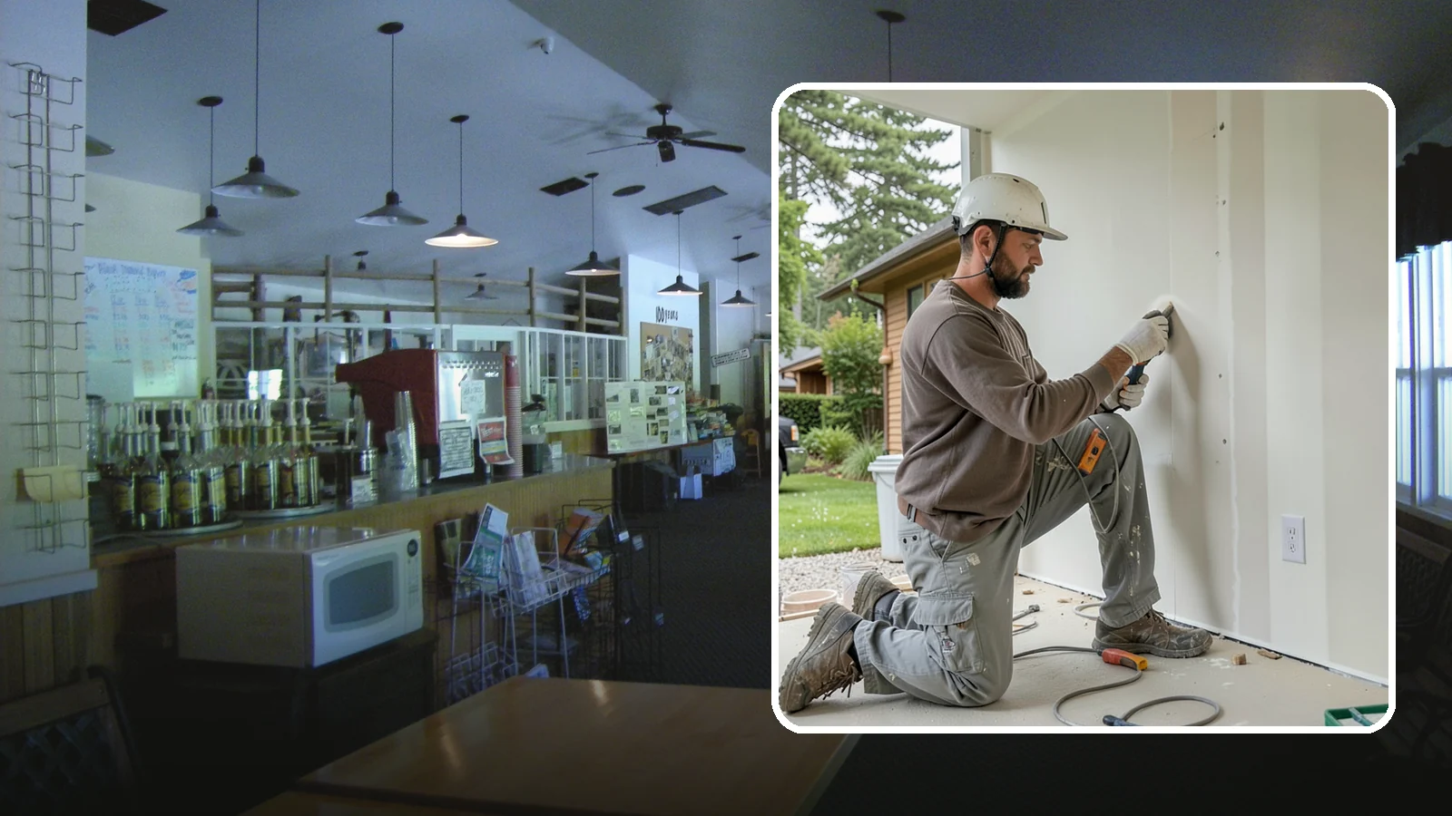 Drywall Finishing in Black Diamond, King County, WA - Drywall finishing tapes, muds, and sands hung board to a smooth, paint-ready surface.