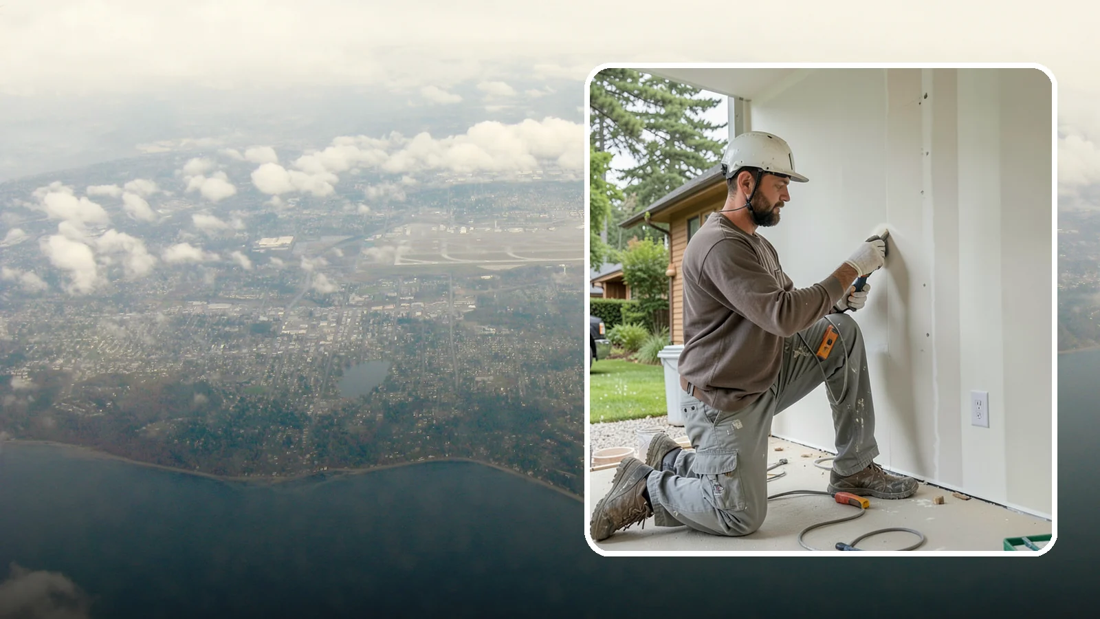 Drywall Finishing in Burien, King County, WA - Drywall finishing tapes, muds, and sands hung board to a smooth, paint-ready surface.