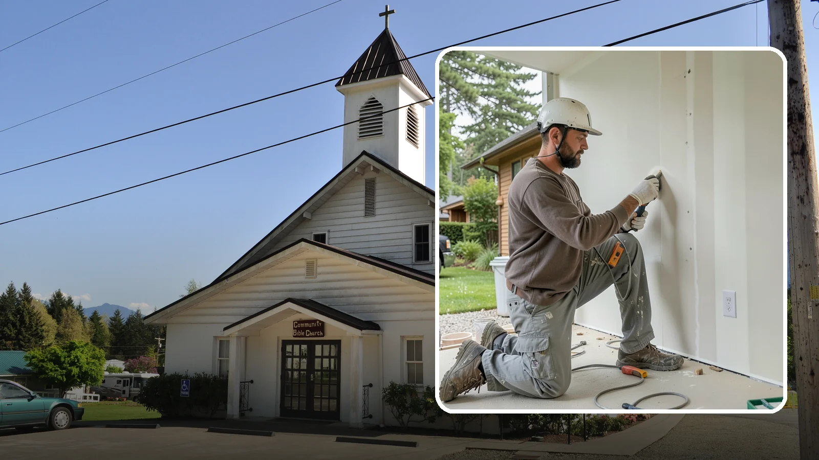 Drywall Finishing in Concrete, Skagit County, WA - Drywall finishing tapes, muds, and sands hung board to a smooth, paint-ready surface.