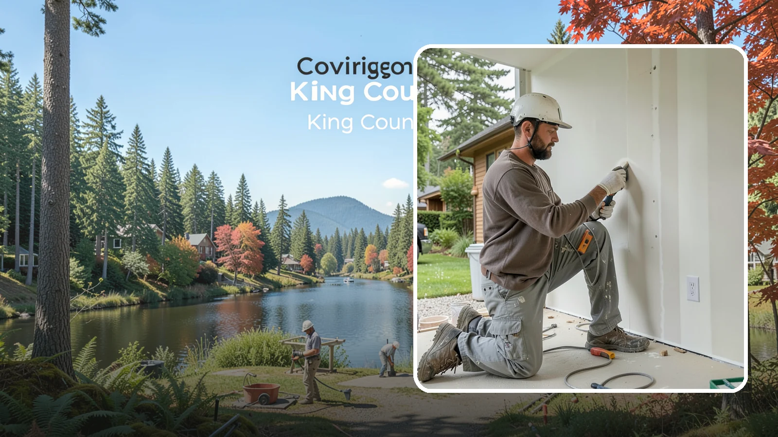 Drywall Finishing in Covington, King County, WA - Drywall finishing tapes, muds, and sands hung board to a smooth, paint-ready surface.