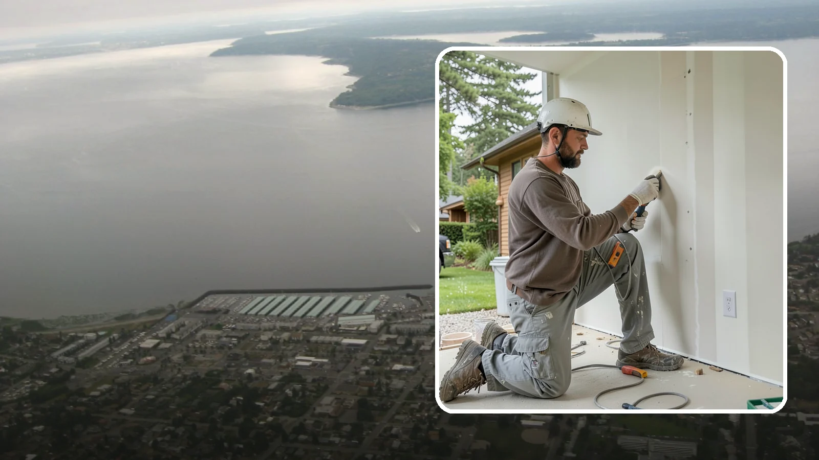 Drywall Finishing in Des Moines, King County, WA - Drywall finishing tapes, muds, and sands hung board to a smooth, paint-ready surface.