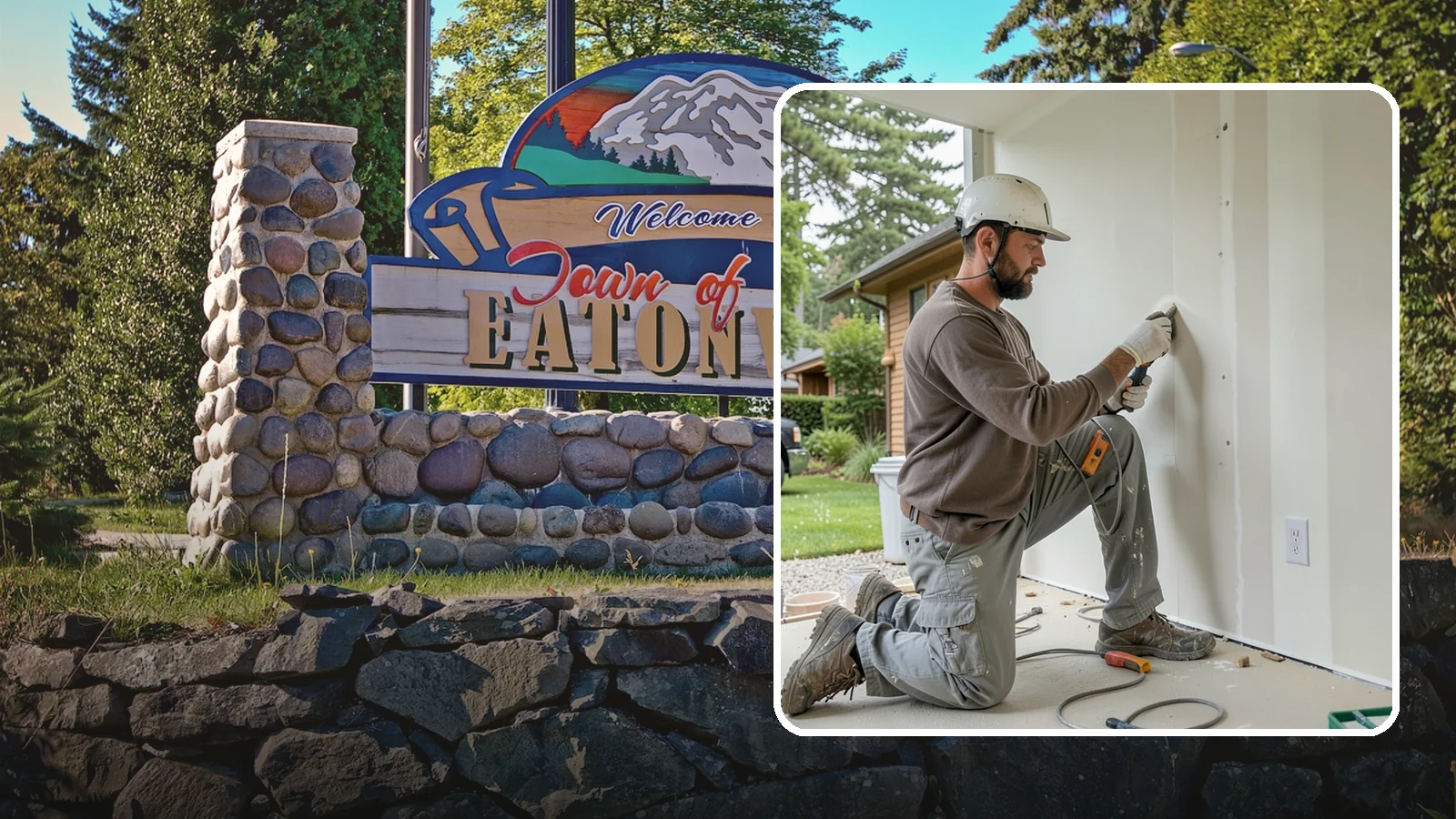 Drywall Finishing in Eatonville, Pierce County, WA - Drywall finishing tapes, muds, and sands hung board to a smooth, paint-ready surface.