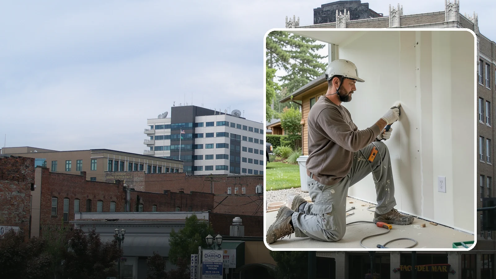 Drywall Finishing in Everett, Snohomish County, WA - Drywall finishing tapes, muds, and sands hung board to a smooth, paint-ready surface.