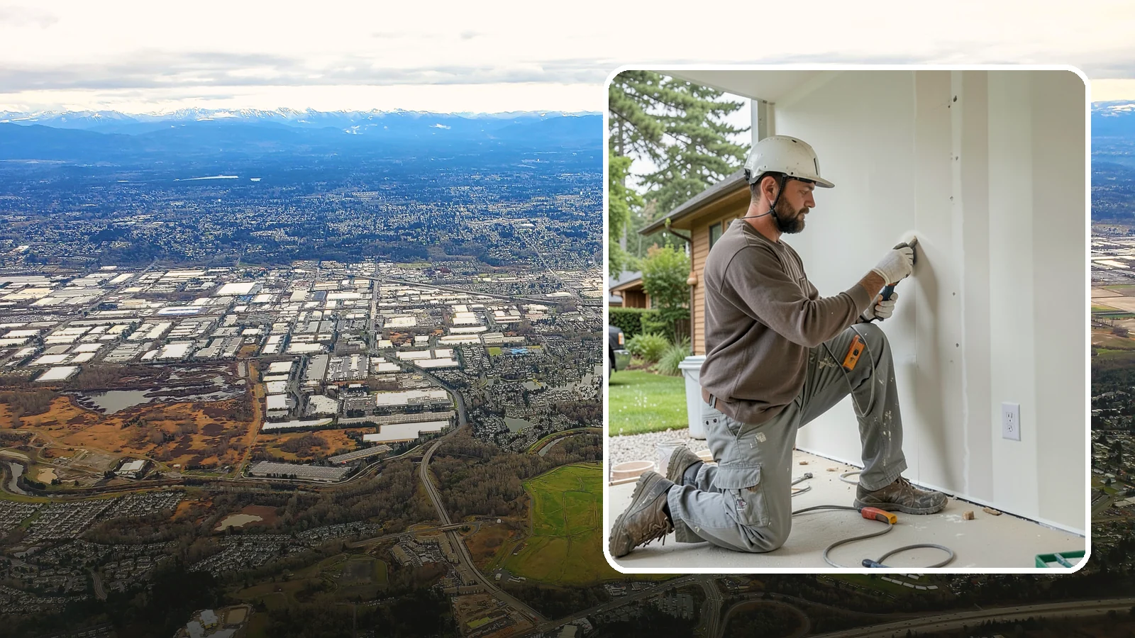 Drywall Finishing in Kent, King County, WA - Drywall finishing tapes, muds, and sands hung board to a smooth, paint-ready surface.