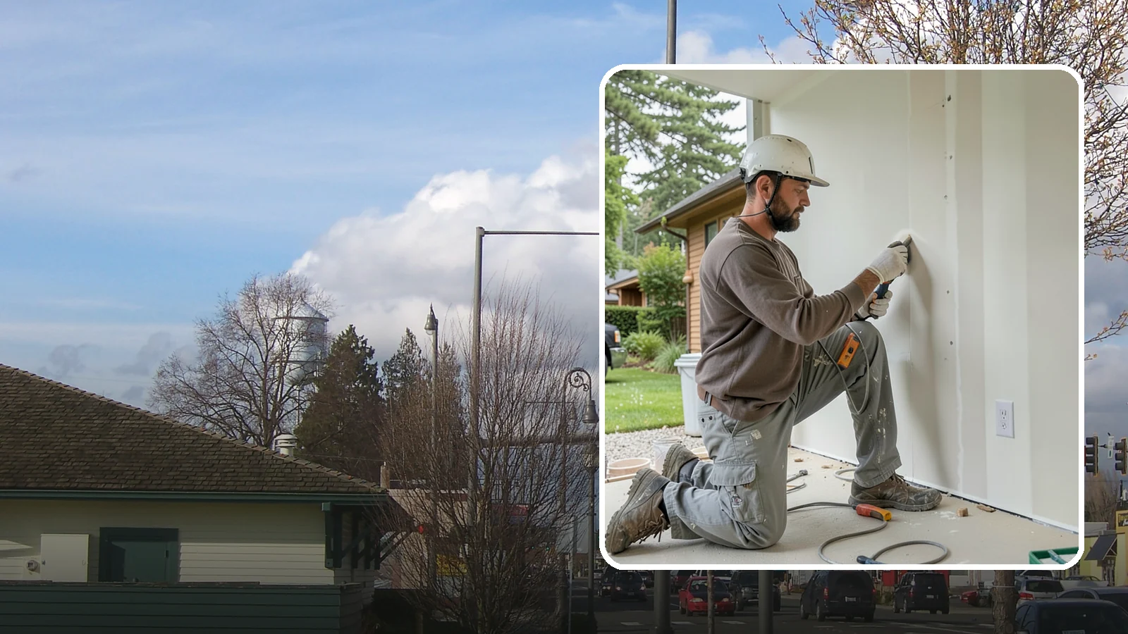 Drywall Finishing in Marysville, Snohomish County, WA - Drywall finishing tapes, muds, and sands hung board to a smooth, paint-ready surface.