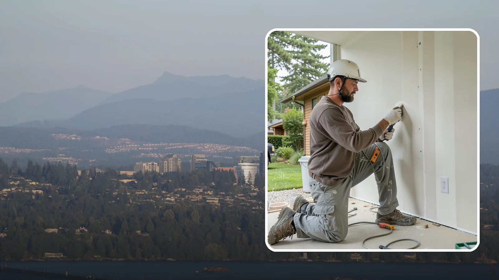 Drywall Finishing in Medina, King County, WA - Drywall finishing tapes, muds, and sands hung board to a smooth, paint-ready surface.