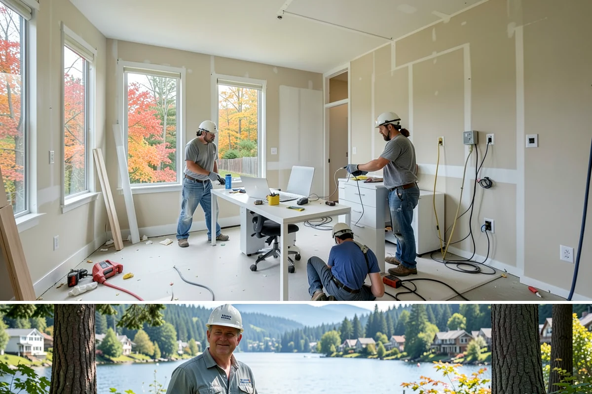 Drywall Finishing in Milton, King County, WA - Finishing is interior work handled comfortably in any season, including the long Pacific Northwest winter.