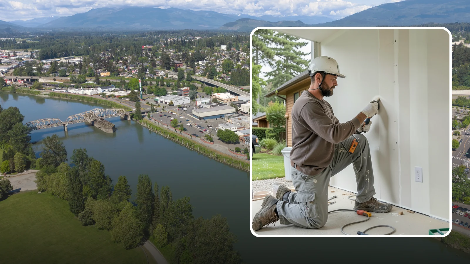 Drywall Finishing in Mount Vernon, Skagit County, WA - Drywall finishing tapes, muds, and sands hung board to a smooth, paint-ready surface.