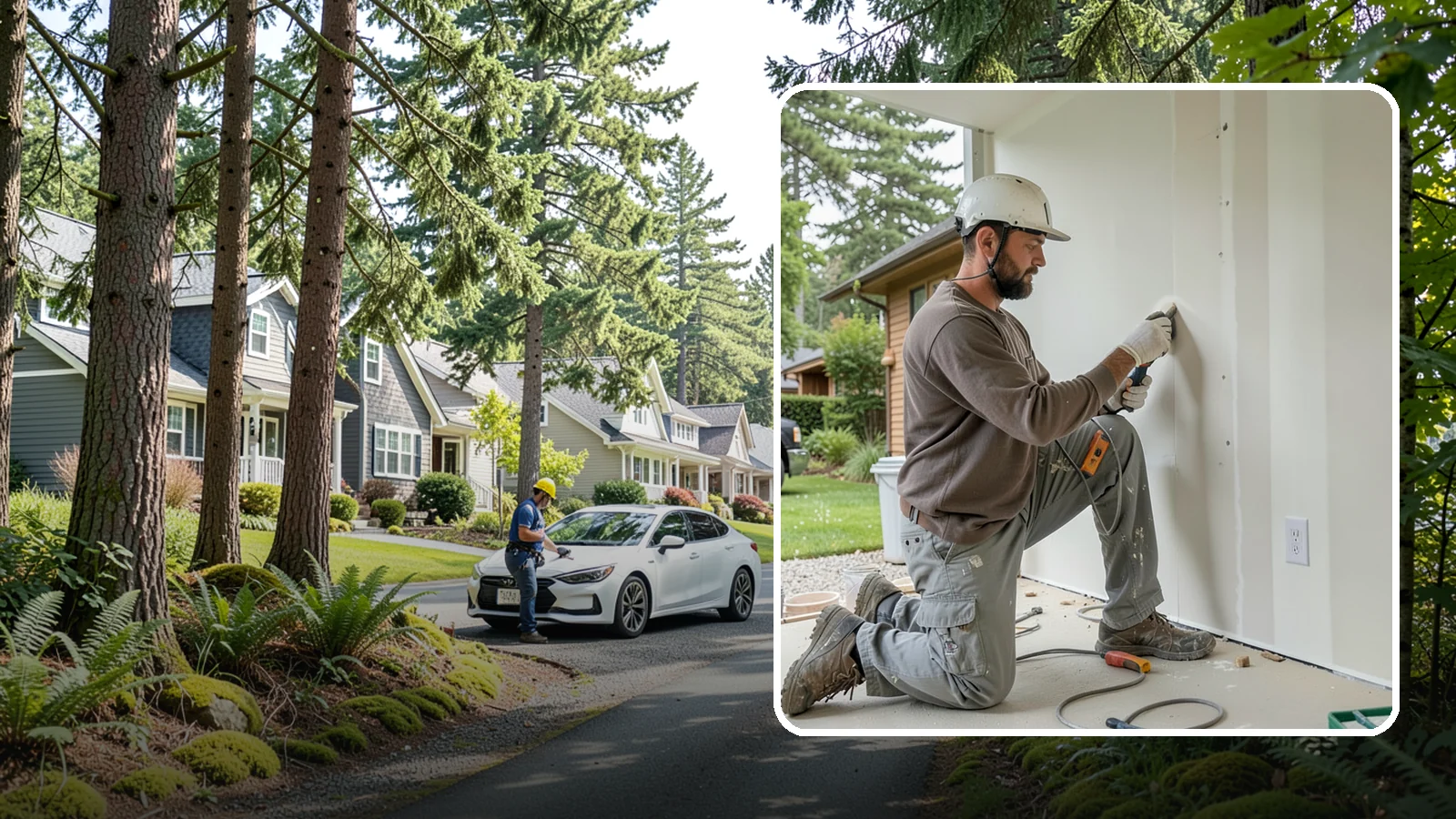 Drywall Finishing in Normandy Park, King County, WA - Drywall finishing tapes, muds, and sands hung board to a smooth, paint-ready surface.