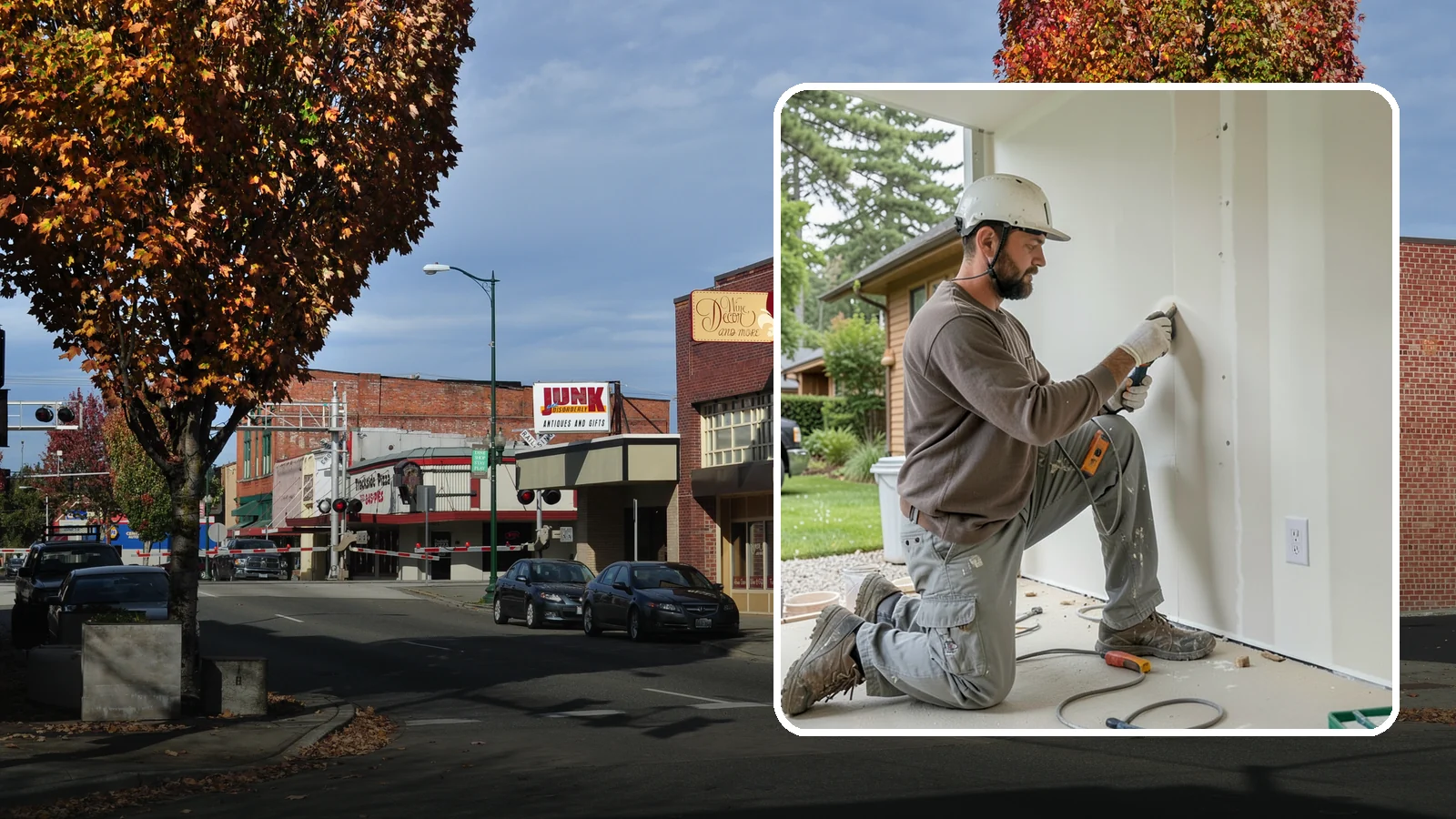 Drywall Finishing in Puyallup, Pierce County, WA - Drywall finishing tapes, muds, and sands hung board to a smooth, paint-ready surface.