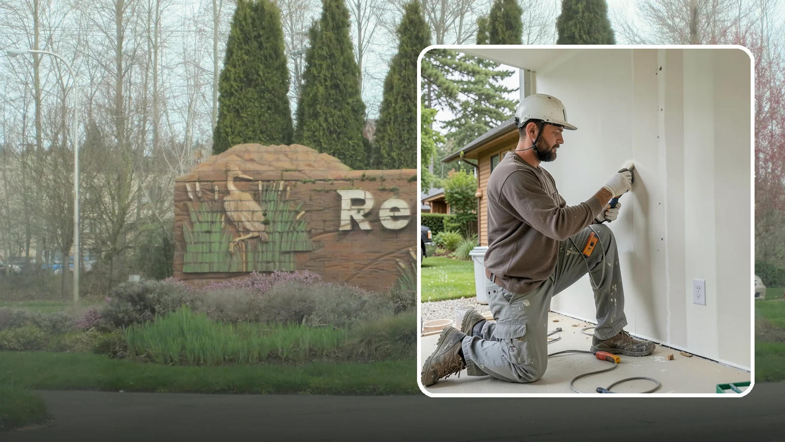 Drywall Finishing in Renton, King County, WA - Drywall finishing tapes, muds, and sands hung board to a smooth, paint-ready surface.