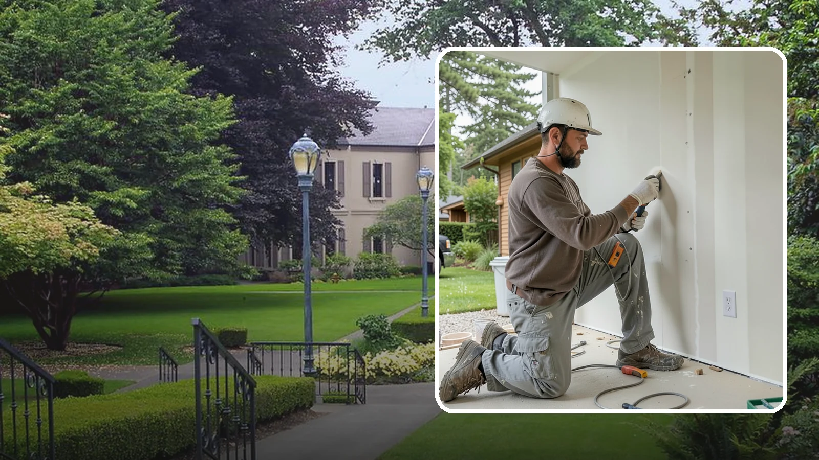 Drywall Finishing in Woodinville, King County, WA - Drywall finishing tapes, muds, and sands hung board to a smooth, paint-ready surface.