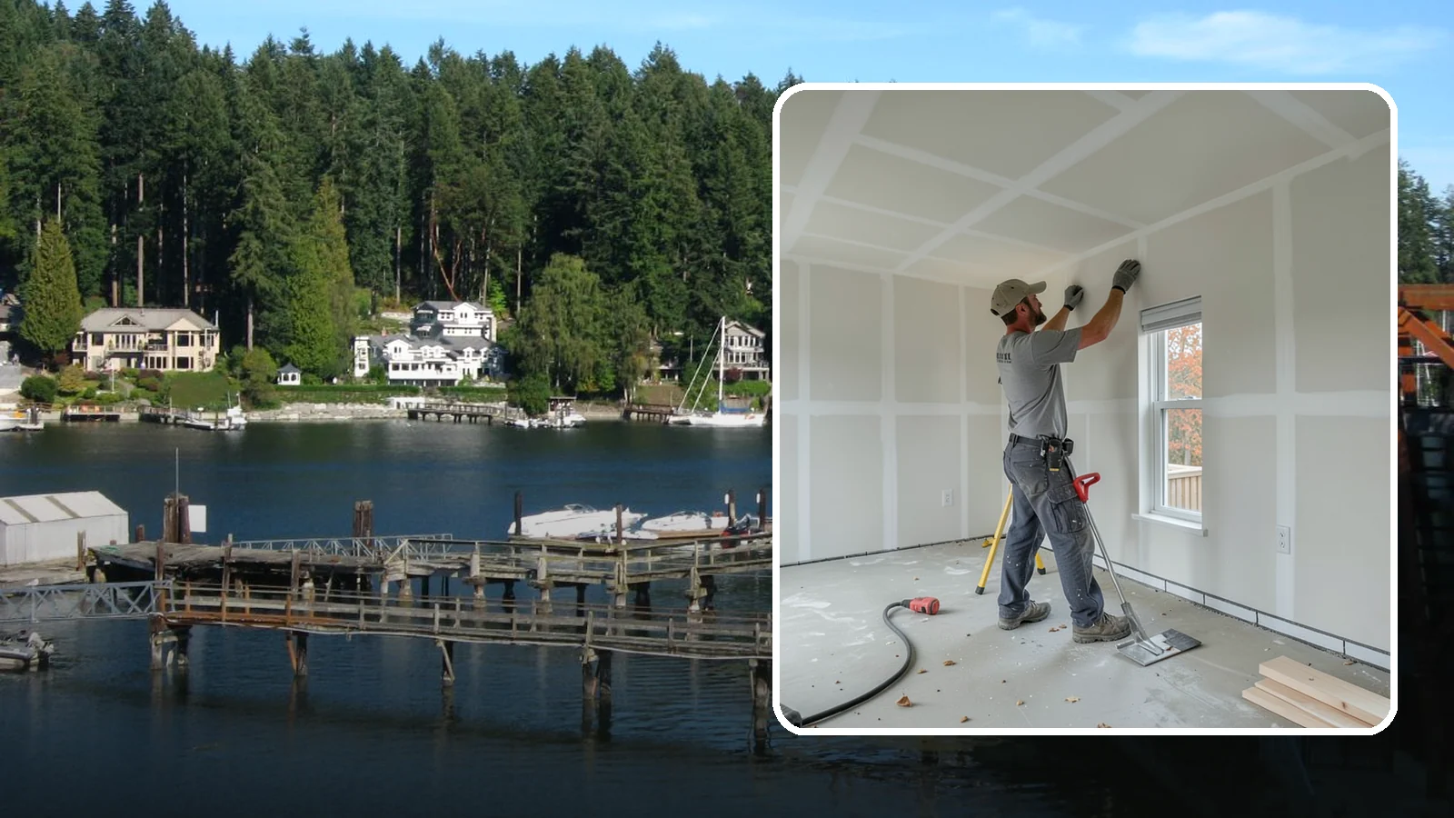 Drywall Installation in Gig Harbor, Pierce County, WA - Drywall installation hangs and prepares new wallboard for smooth, finished walls and ceilings.
