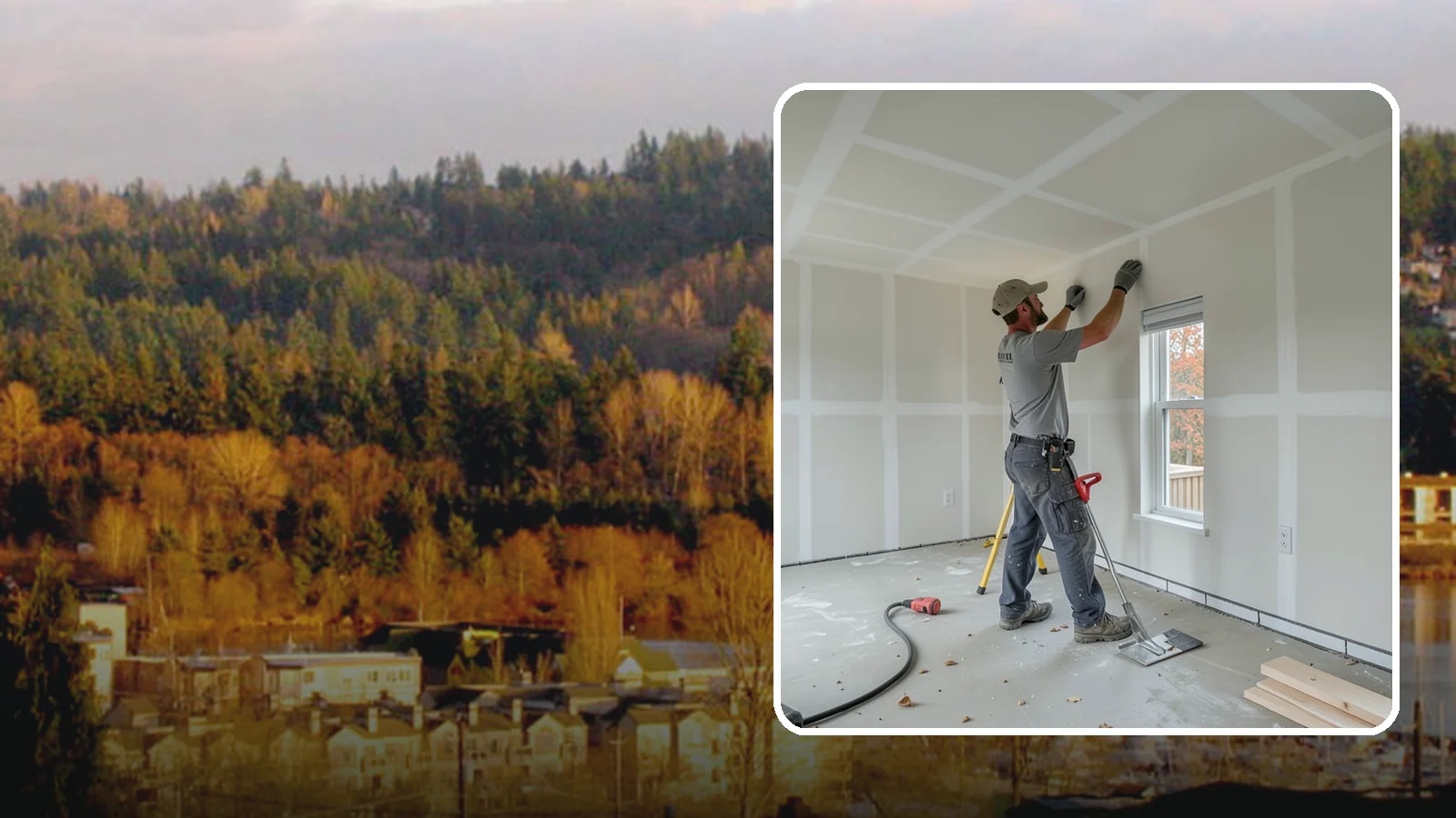 Drywall Installation in Kenmore, King County, WA - Drywall installation hangs and prepares new wallboard for smooth, finished walls and ceilings.