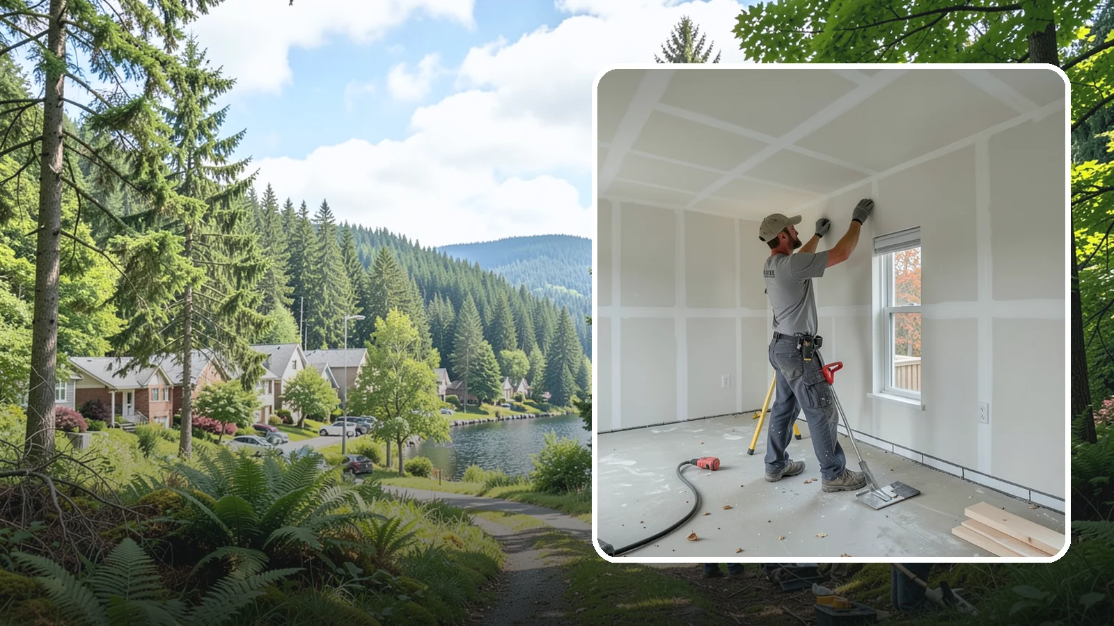 Drywall Installation in Lake Forest Park, King County, WA - Drywall installation hangs and prepares new wallboard for smooth, finished walls and ceilings.
