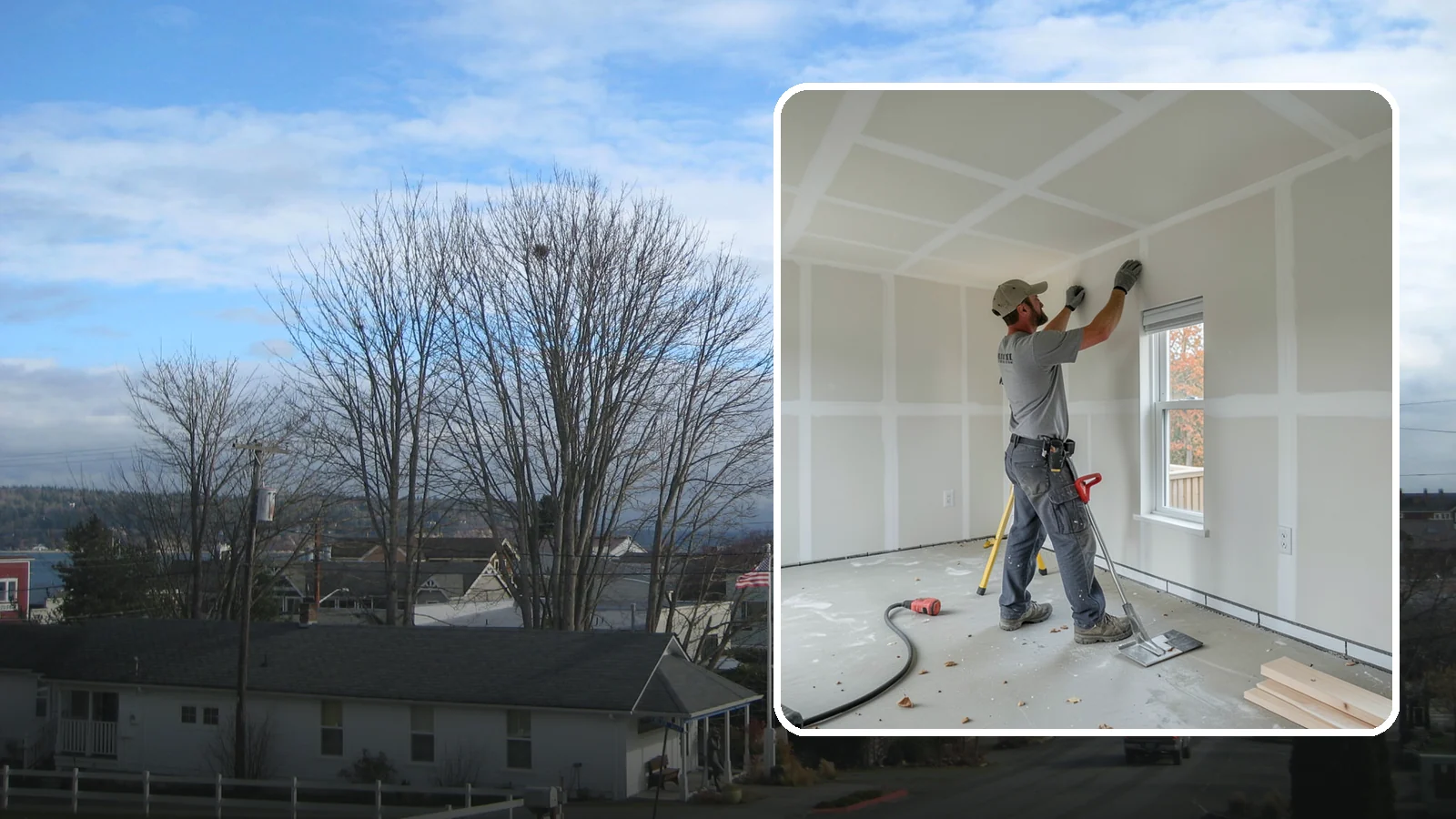Drywall Installation in Langley, Island County, WA - Drywall installation hangs and prepares new wallboard for smooth, finished walls and ceilings.
