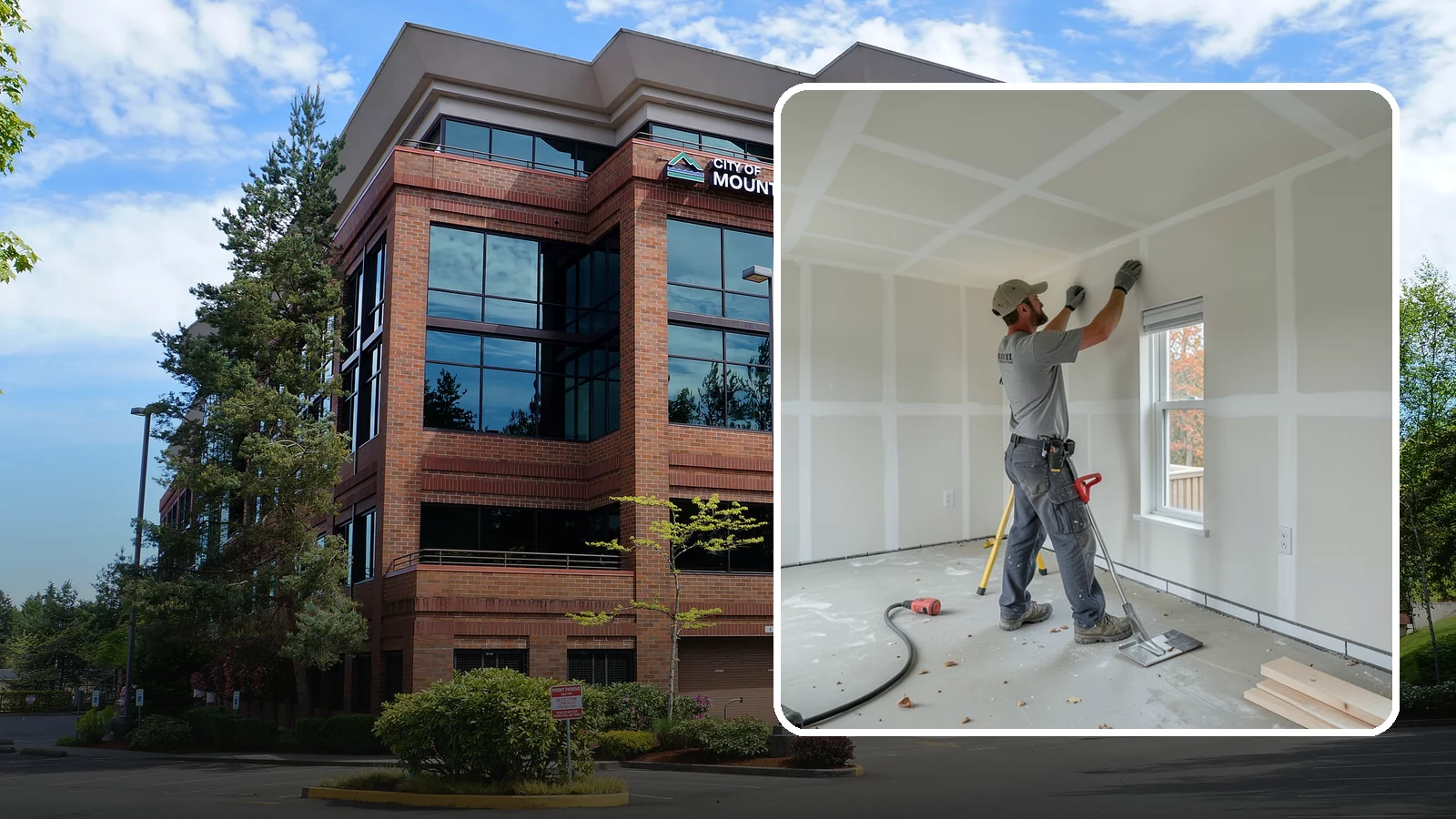 Drywall Installation in Mountlake Terrace, Snohomish County, WA - Drywall installation hangs and prepares new wallboard for smooth, finished walls and ceilings.