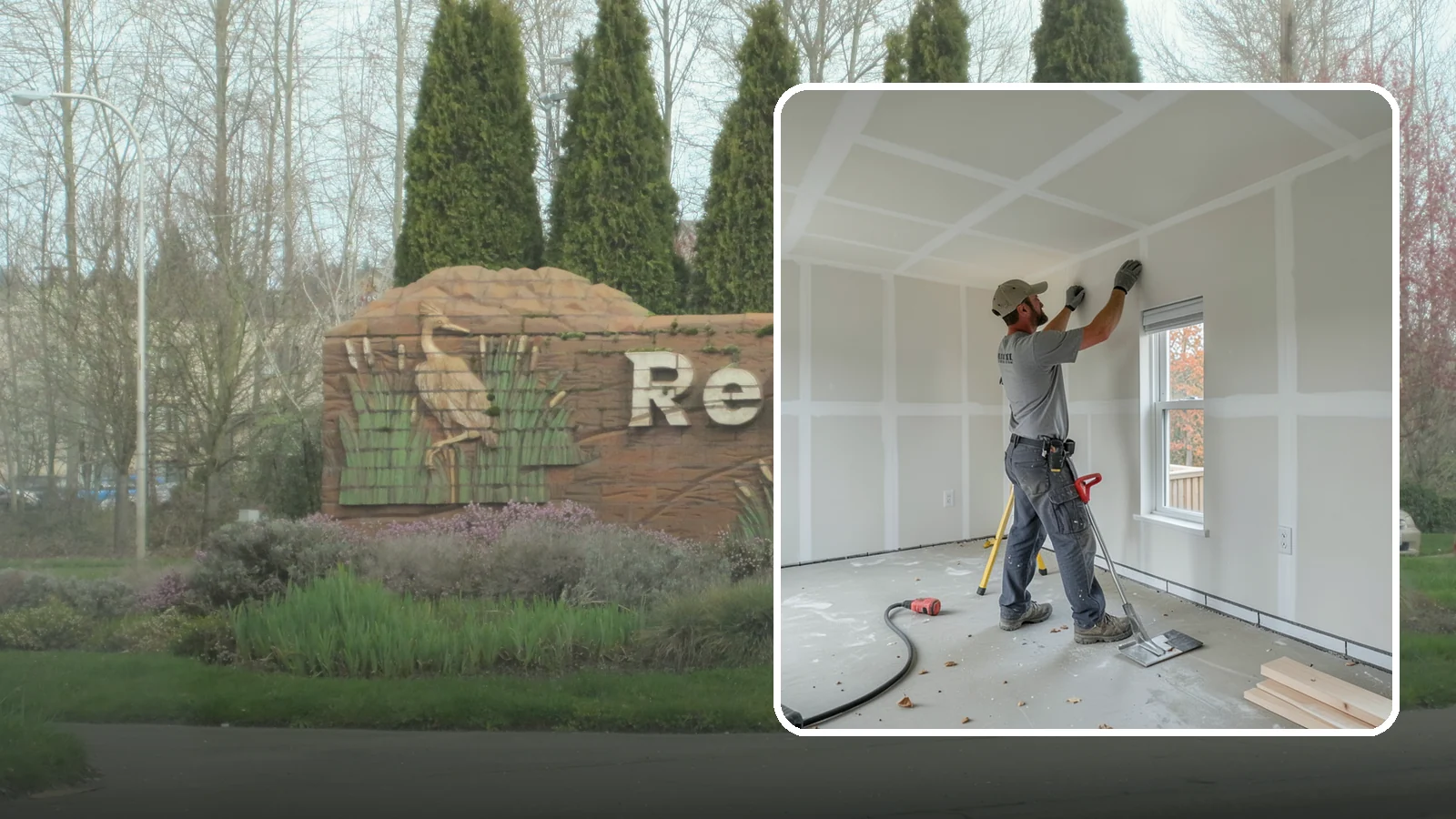 Drywall Installation in Renton, King County, WA - Drywall installation hangs and prepares new wallboard for smooth, finished walls and ceilings.