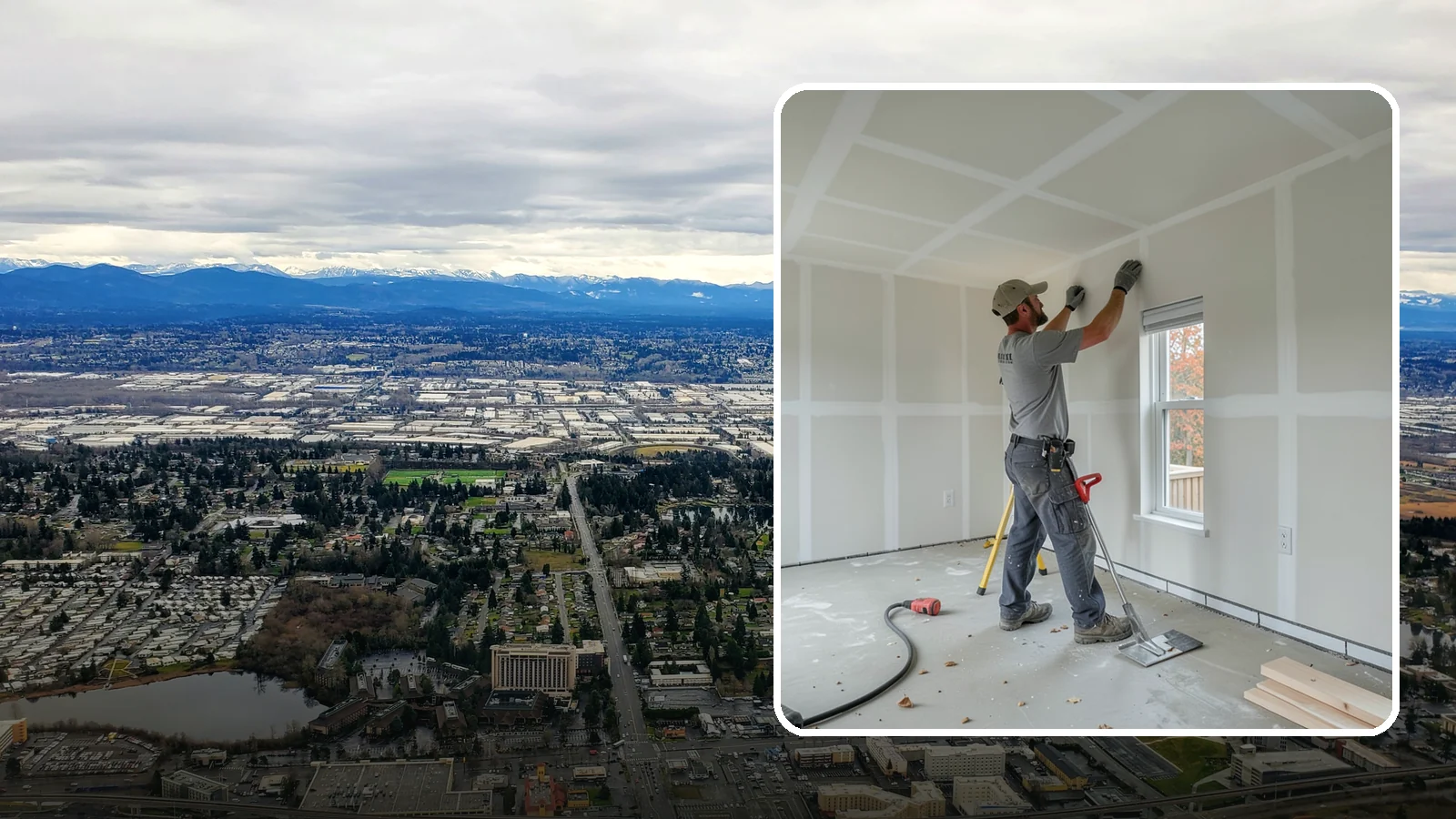 Drywall Installation in SeaTac, King County, WA - Drywall installation hangs and prepares new wallboard for smooth, finished walls and ceilings.