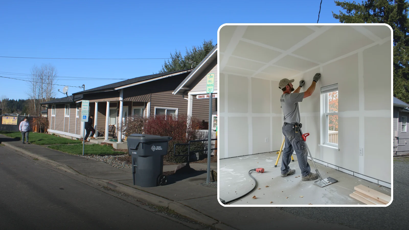 Drywall Installation in South Prairie, Pierce County, WA - Drywall installation hangs and prepares new wallboard for smooth, finished walls and ceilings.