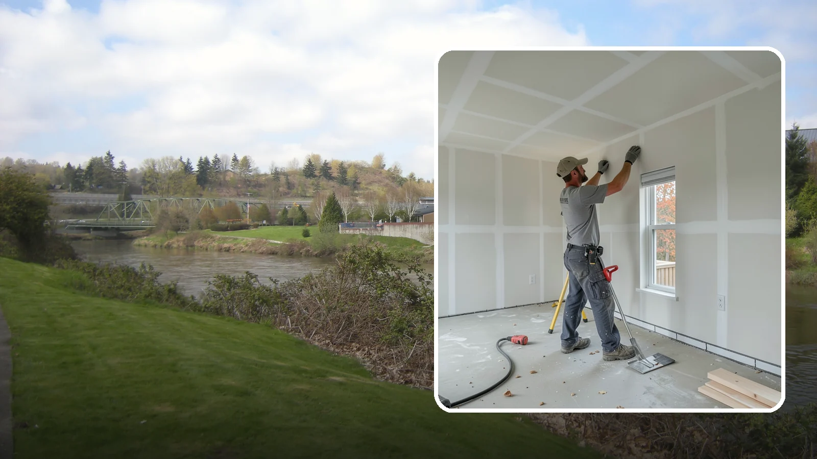Drywall Installation in Tukwila, King County, WA - Drywall installation hangs and prepares new wallboard for smooth, finished walls and ceilings.