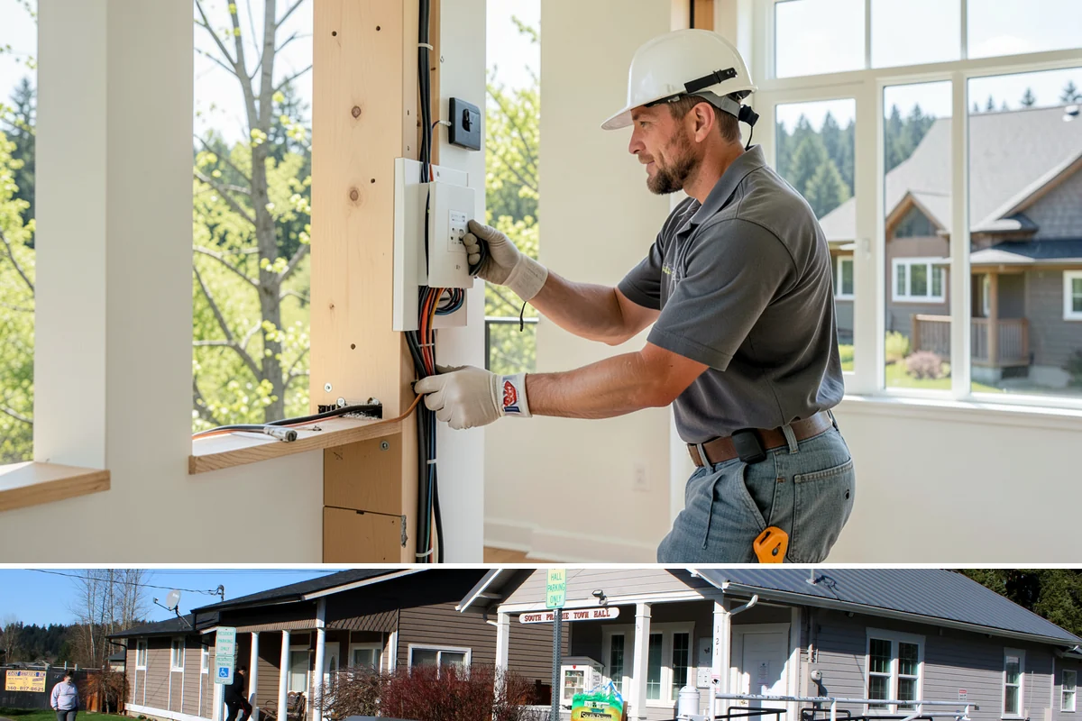 Drywall Taping & Mudding in South Prairie, Pierce County, WA - Taping and mudding is indoor work you can schedule any time, ideal for the rainy months.