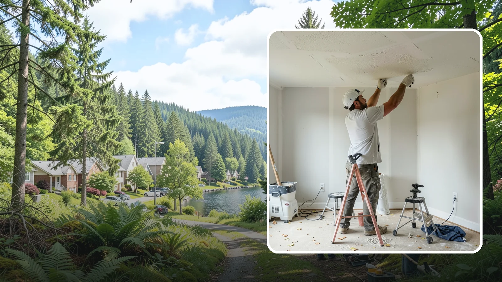 Drywall Texturing in Lake Forest Park, King County, WA - Drywall texturing applies knockdown, orange peel, or custom textures to walls and ceilings.
