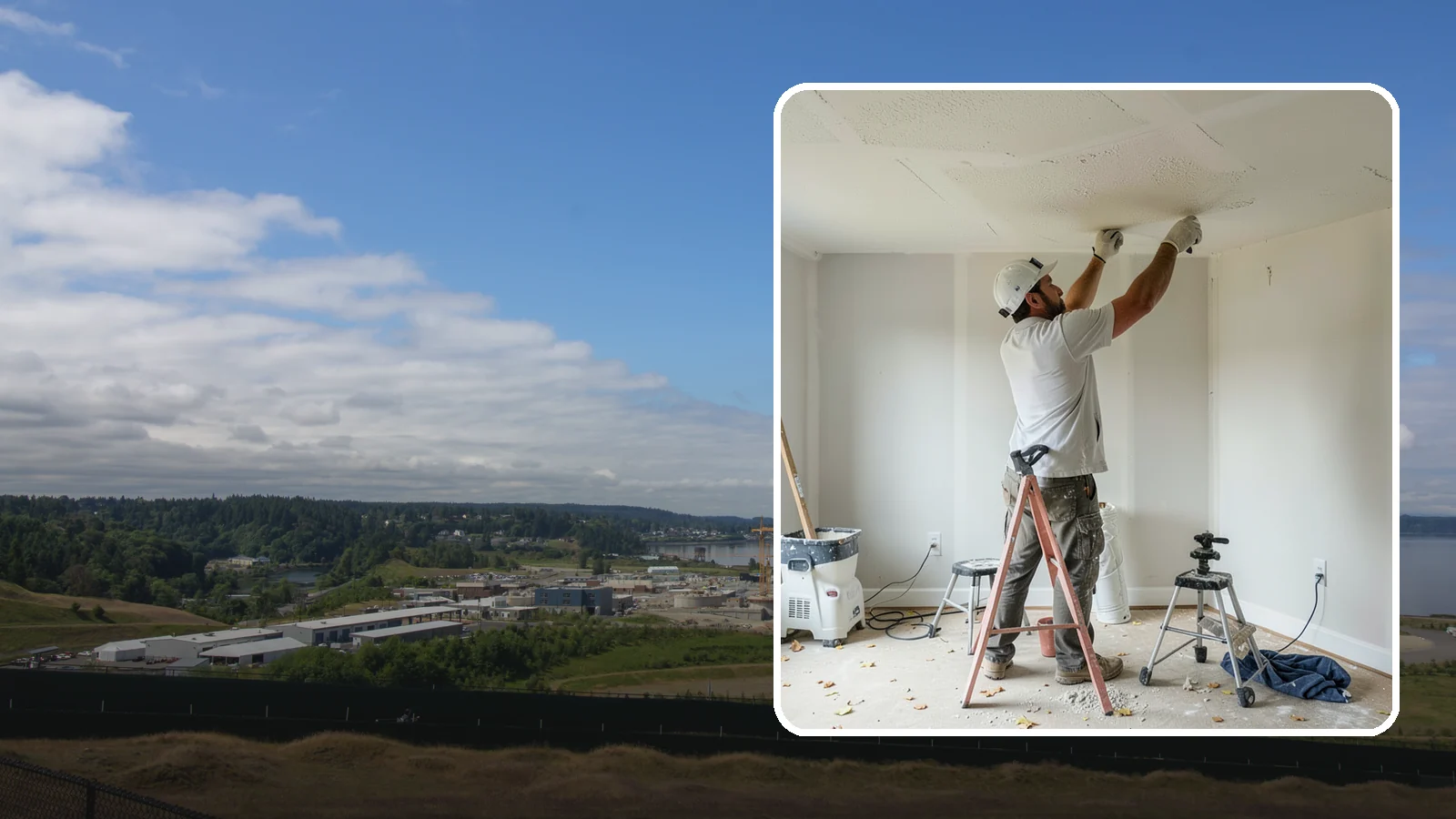Drywall Texturing in University Place, Pierce County, WA - Drywall texturing applies knockdown, orange peel, or custom textures to walls and ceilings.