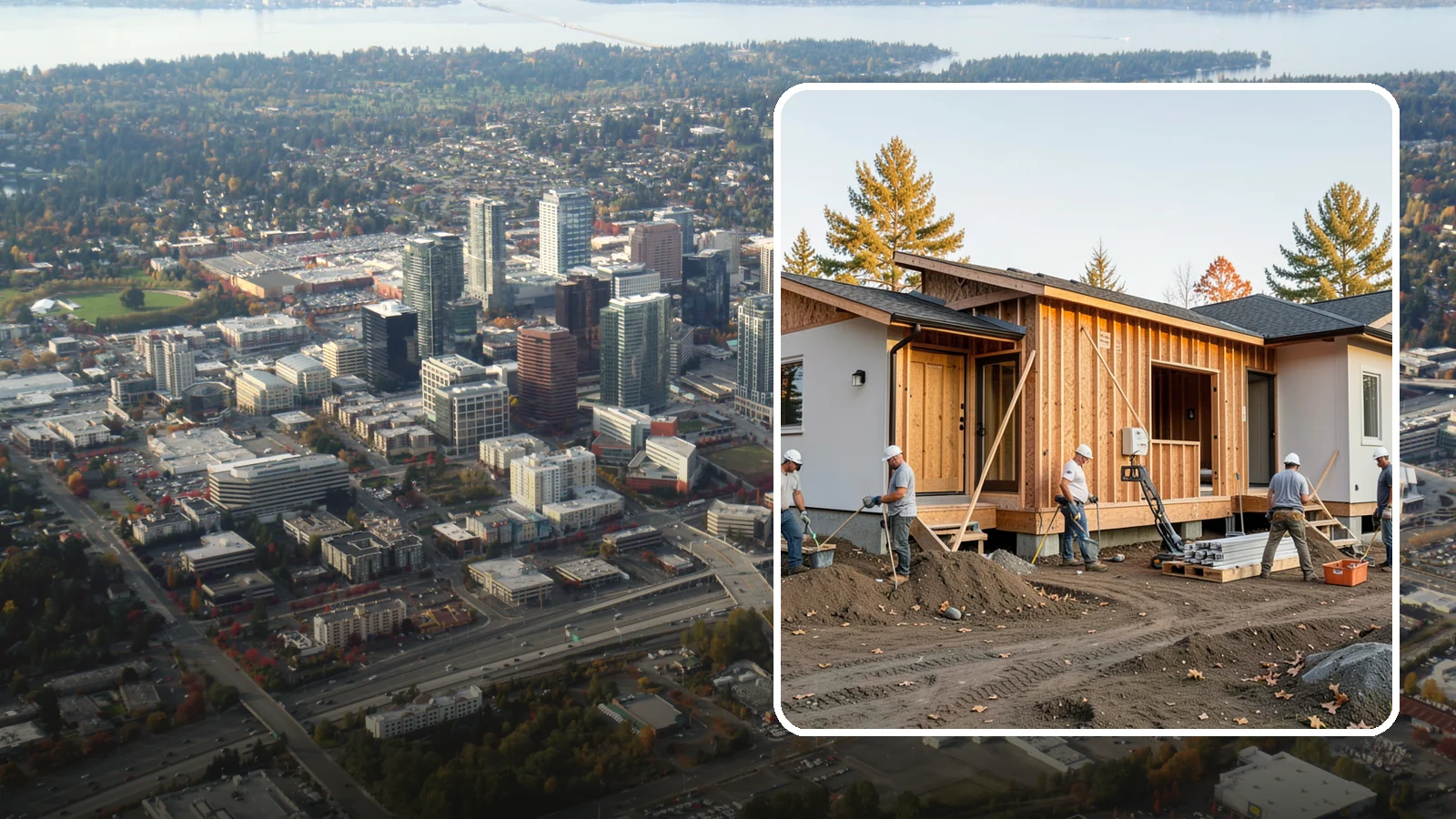 Duplex Construction in Bellevue, King County, WA - New two-unit duplexes built for owner-occupancy, rental income, or house-hacking.