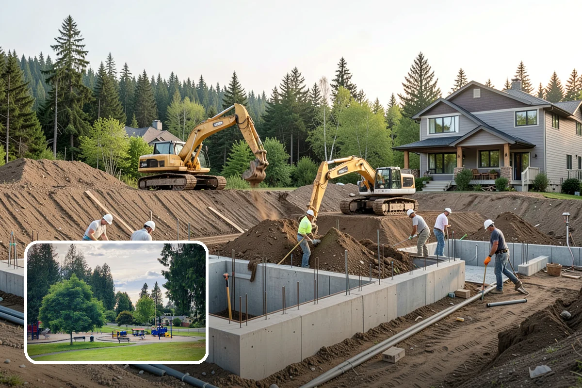 Duplex Construction in Bonney Lake, Pierce County, WA - Two income or living units on a single lot