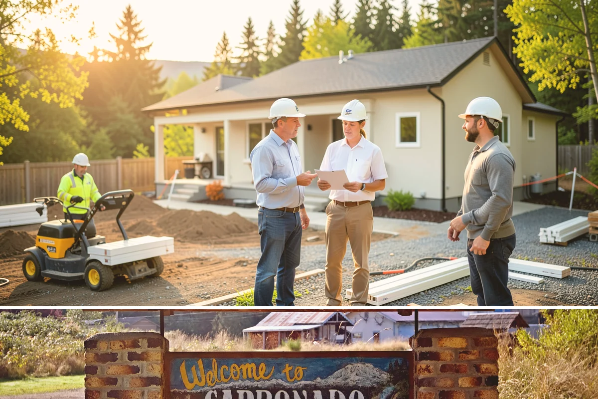 Duplex Construction in Carbonado, Pierce County, WA - Framing both units during the dry summer months keeps the shared structure protected and the schedule tight.
