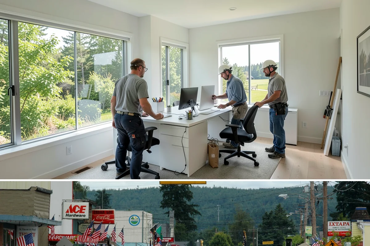 Duplex Construction in Carnation, King County, WA - Framing both units during the dry summer months keeps the shared structure protected and the schedule tight.