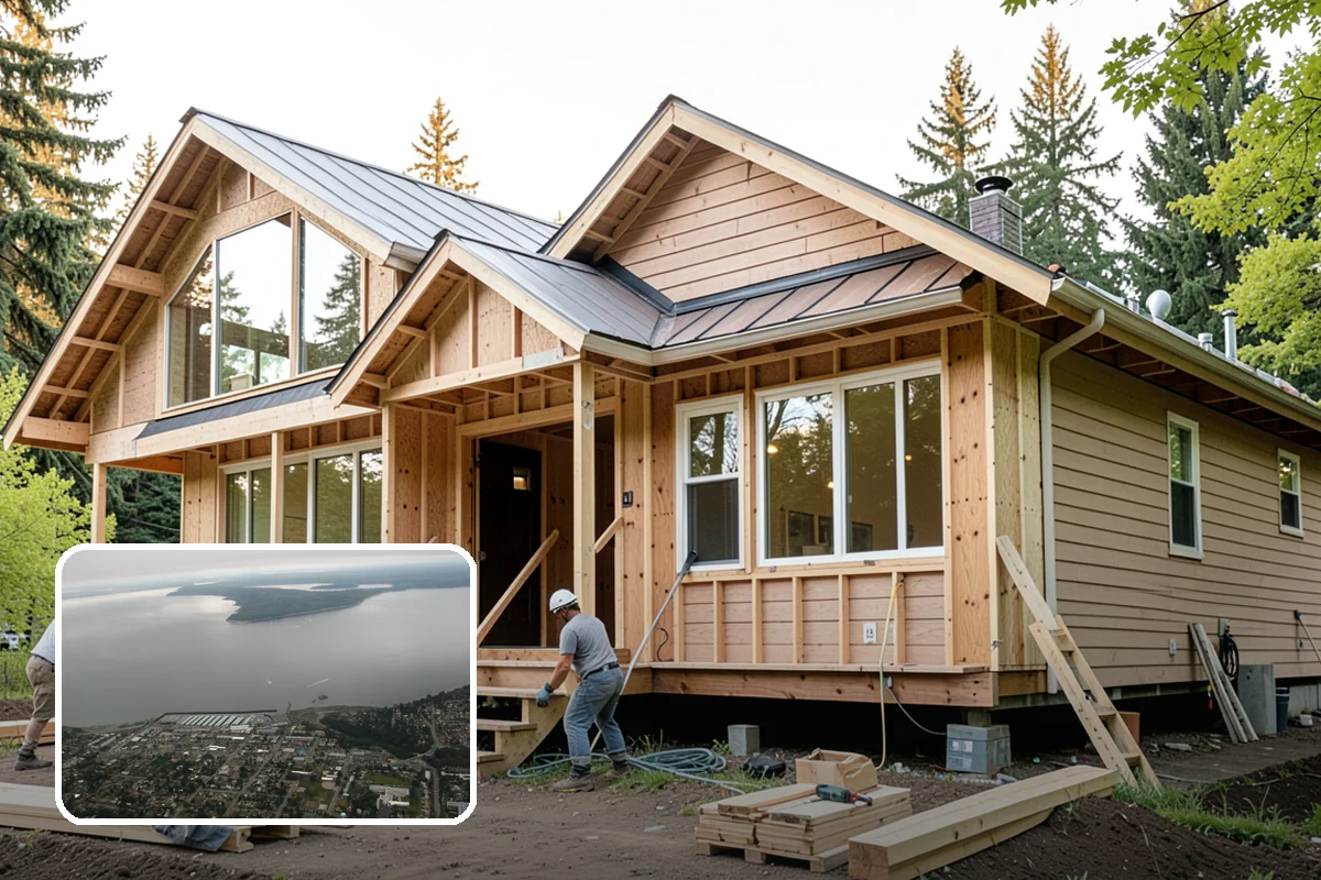 Duplex Construction in Des Moines, King County, WA - Two income or living units on a single lot