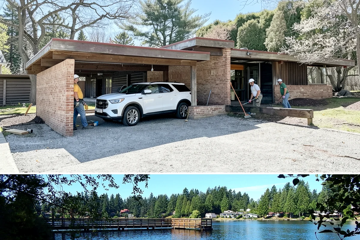 Duplex Construction in Federal Way, King County, WA - Framing both units during the dry summer months keeps the shared structure protected and the schedule tight.