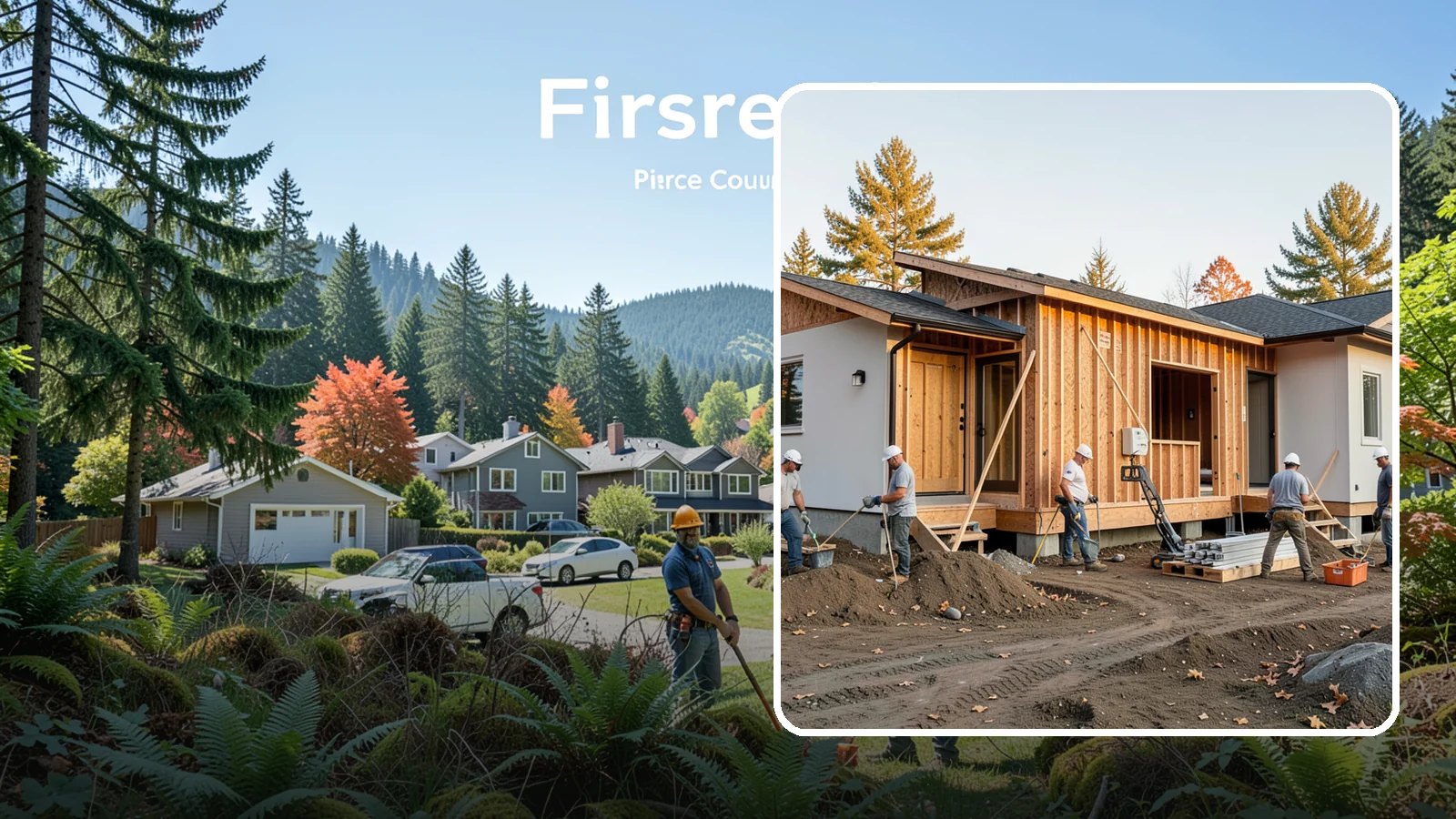 Duplex Construction in Fircrest, Pierce County, WA - New two-unit duplexes built for owner-occupancy, rental income, or house-hacking.