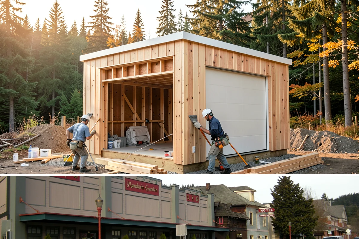 Duplex Construction in Issaquah, King County, WA - Framing both units during the dry summer months keeps the shared structure protected and the schedule tight.