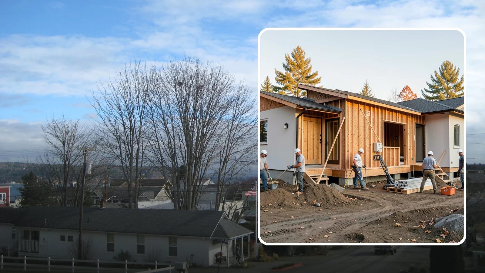 Duplex Construction in Langley, Island County, WA - New two-unit duplexes built for owner-occupancy, rental income, or house-hacking.