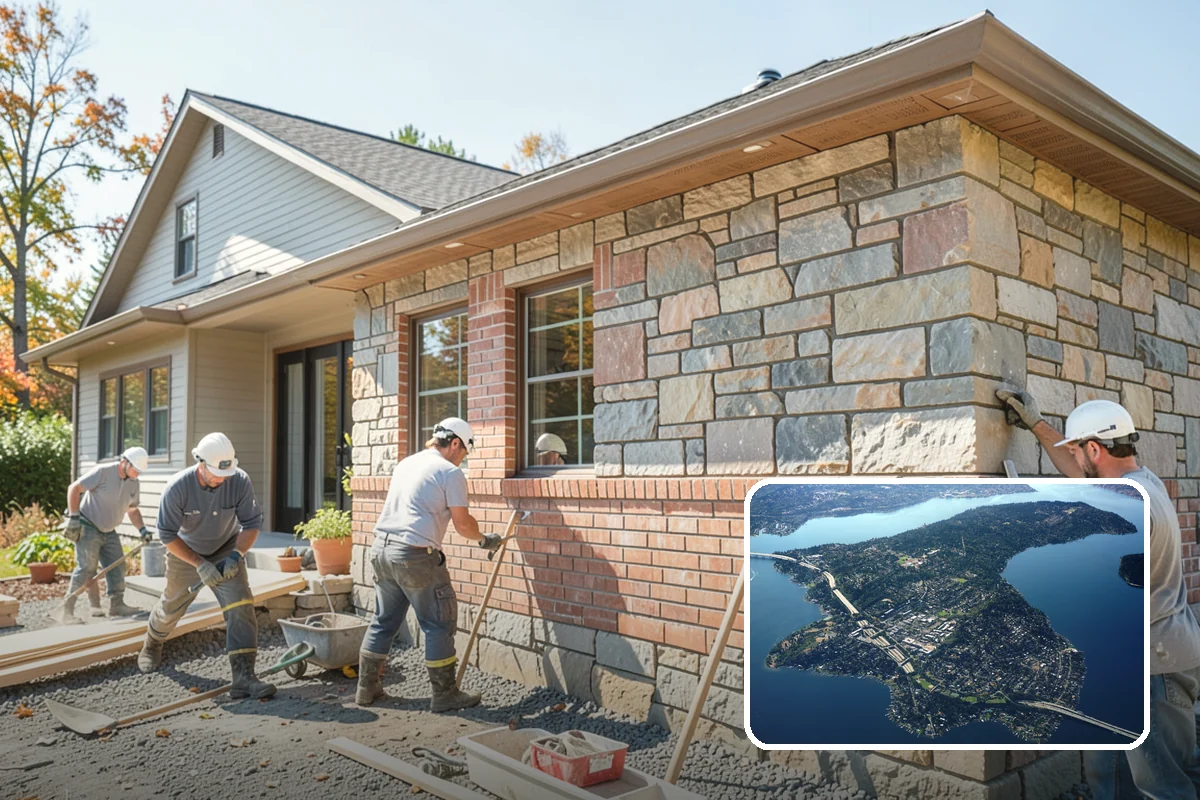 Duplex Construction in Mercer Island, King County, WA - Two income or living units on a single lot