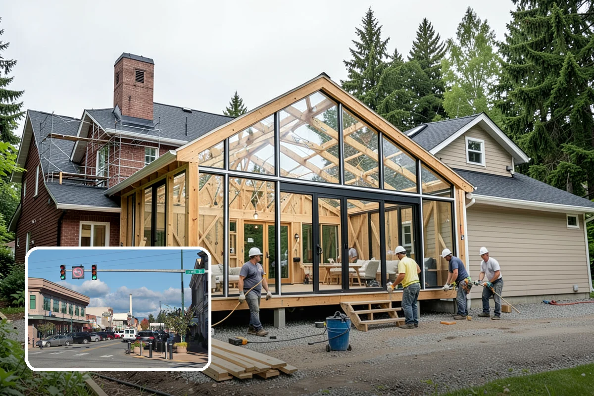 Duplex Construction in Monroe, Snohomish County, WA - Two income or living units on a single lot