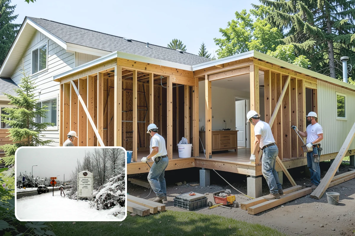 Duplex Construction in Newcastle, King County, WA - Two income or living units on a single lot