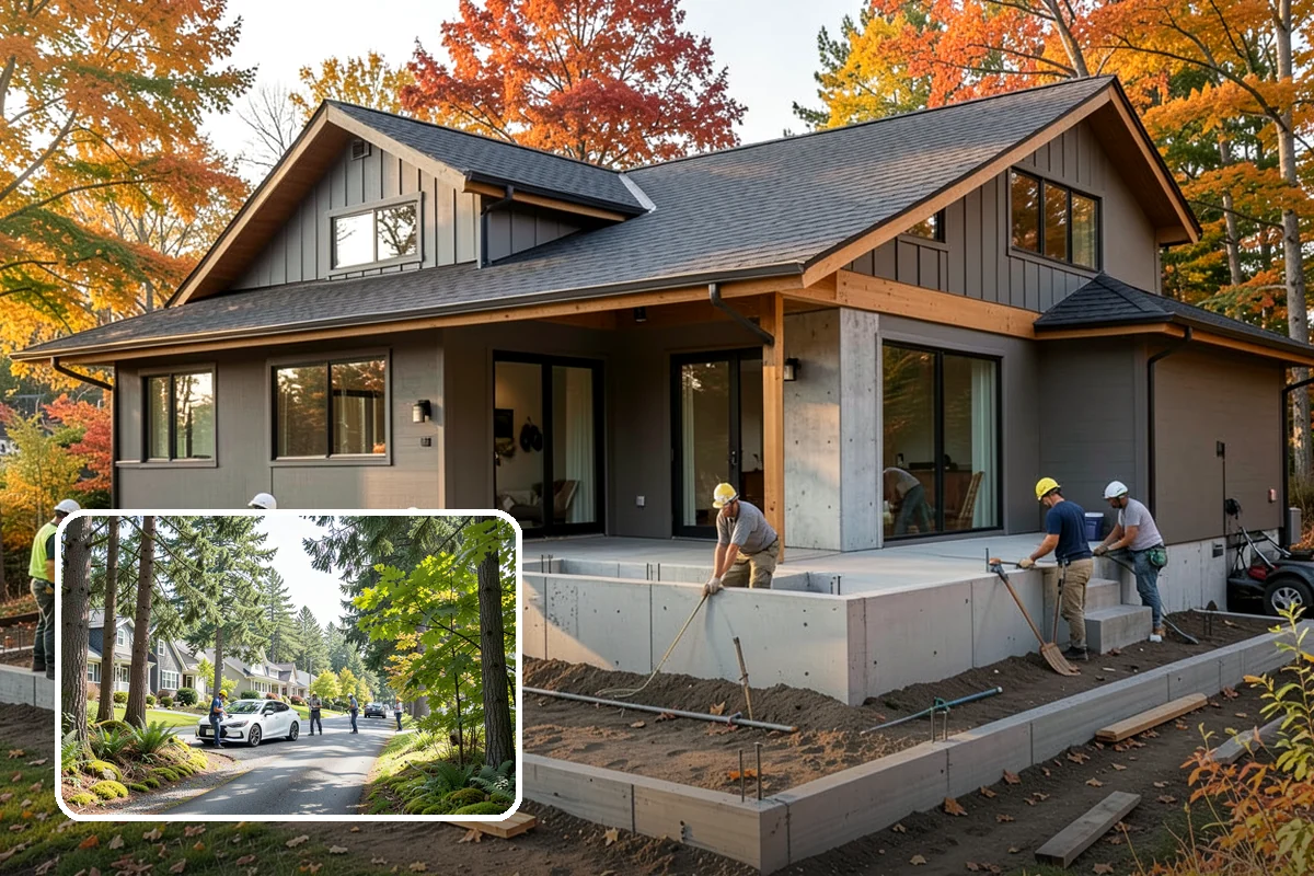 Duplex Construction in Normandy Park, King County, WA - Two income or living units on a single lot