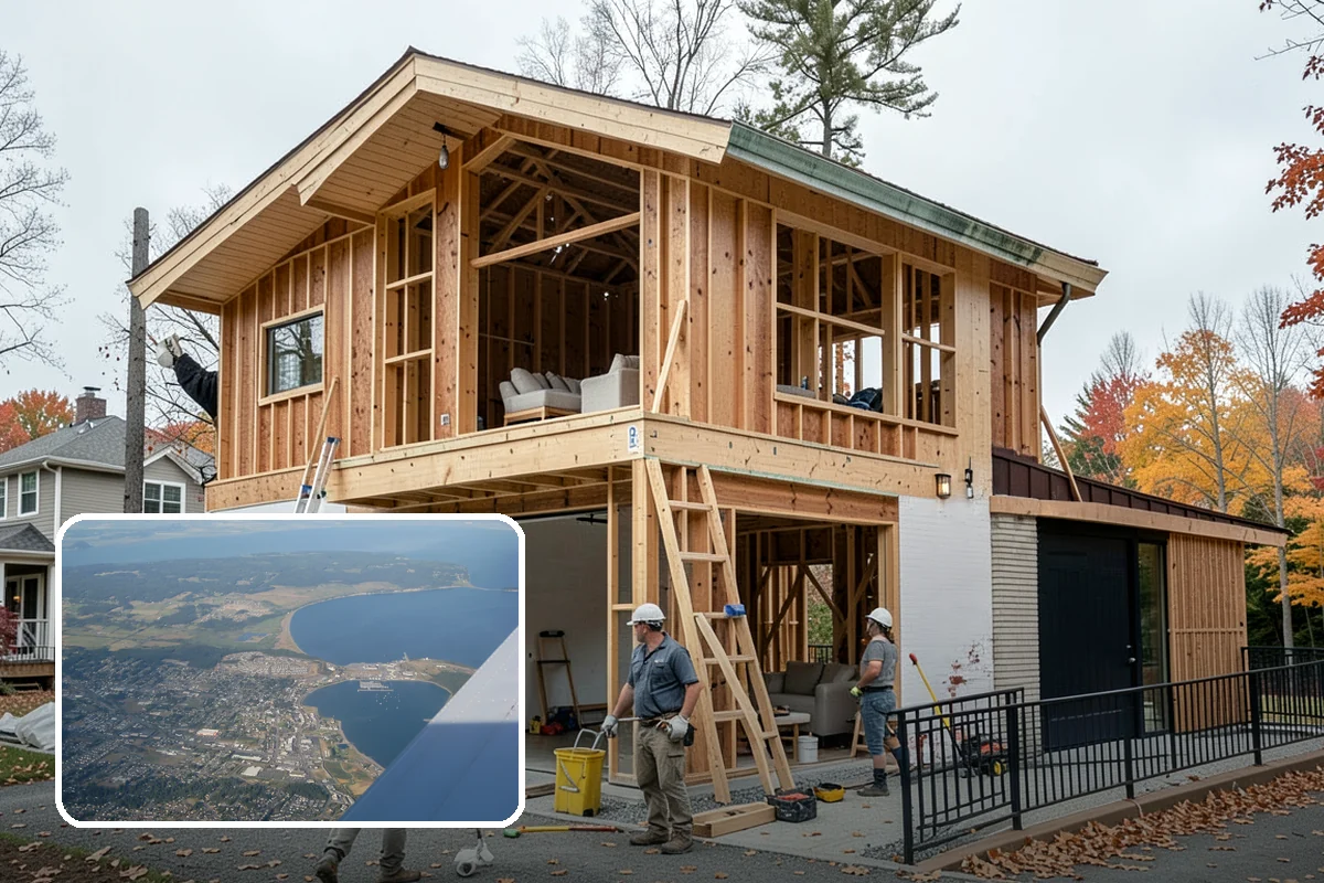 Duplex Construction in Oak Harbor, Island County, WA - Two income or living units on a single lot