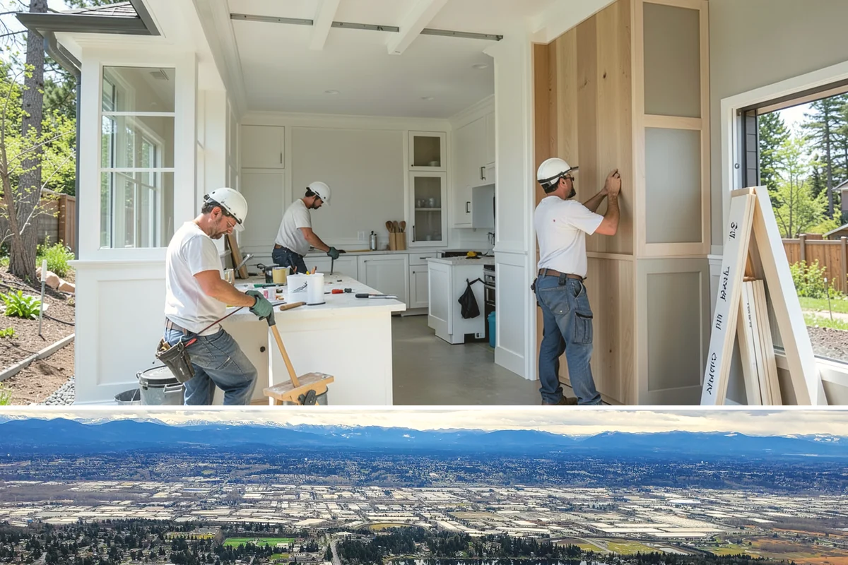 Duplex Construction in SeaTac, King County, WA - Framing both units during the dry summer months keeps the shared structure protected and the schedule tight.