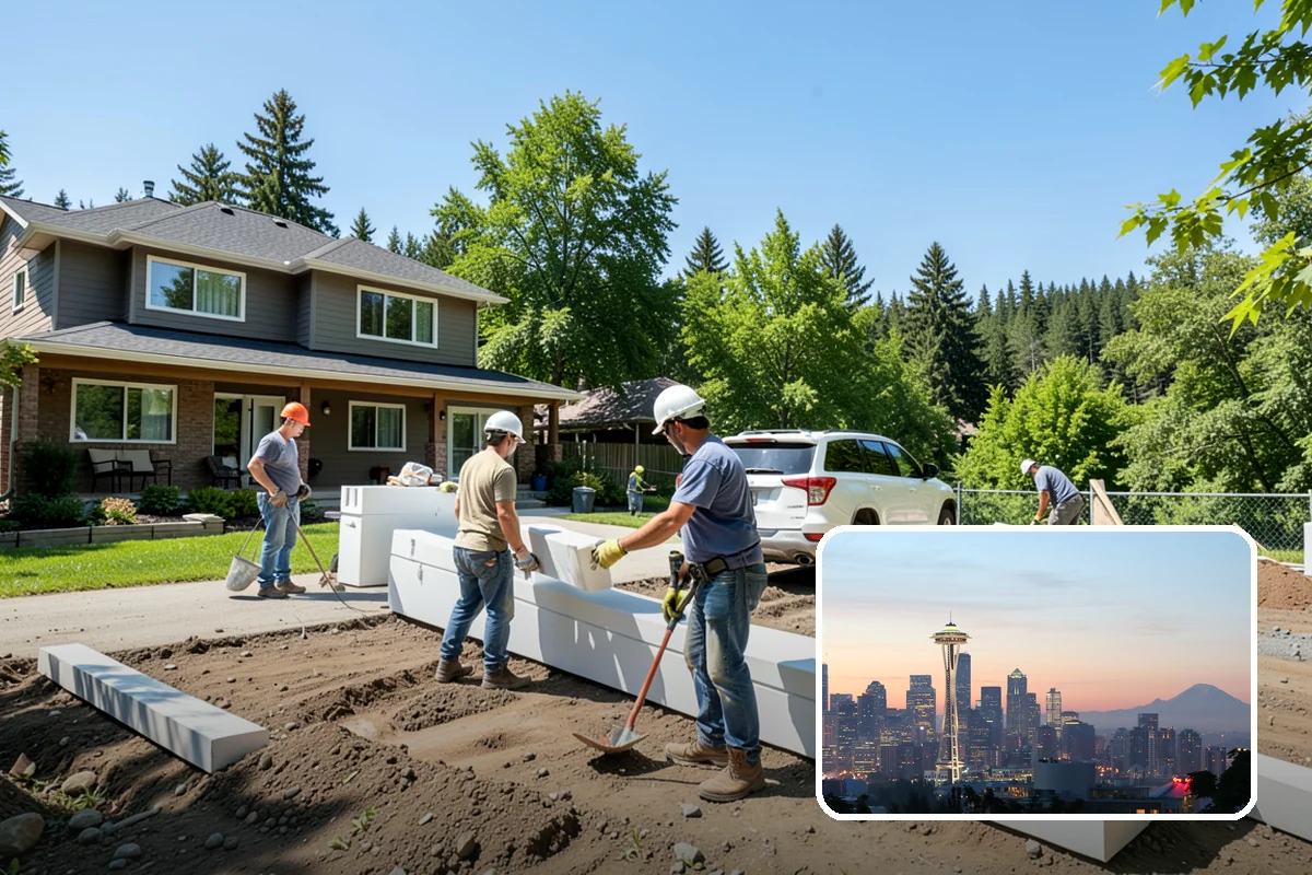 Duplex Construction in Seattle, King County, WA - Two income or living units on a single lot