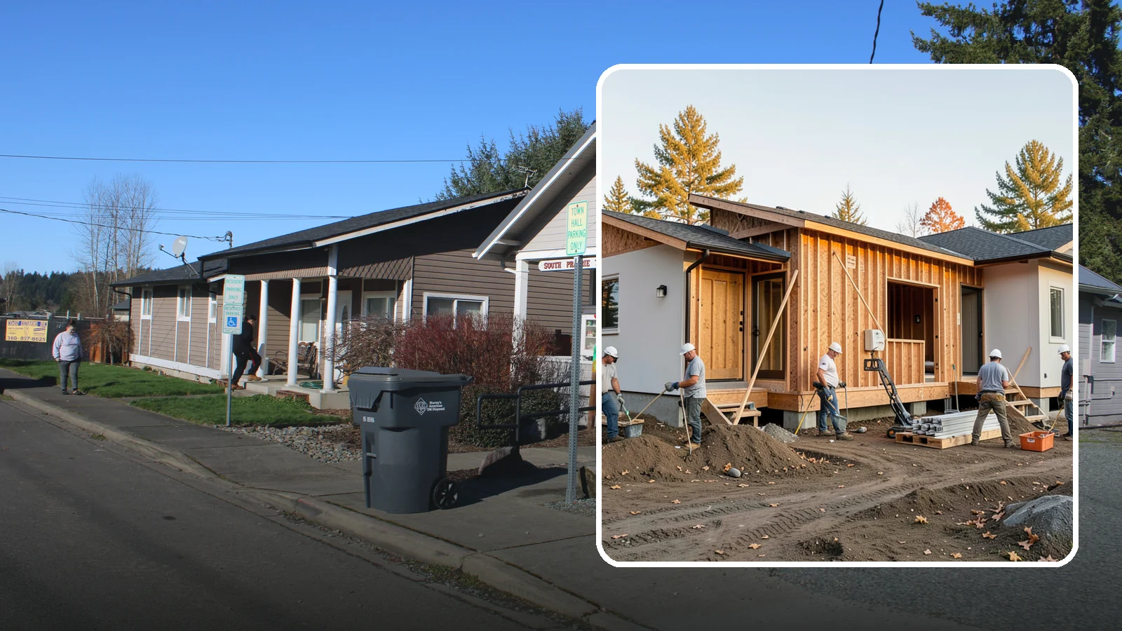 Duplex Construction in South Prairie, Pierce County, WA - New two-unit duplexes built for owner-occupancy, rental income, or house-hacking.