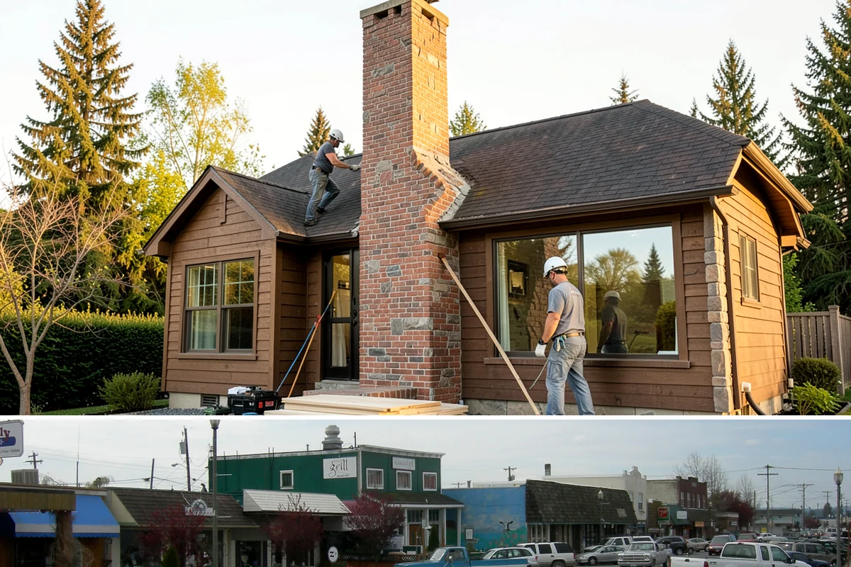 Duplex Construction in Stanwood, Snohomish County, WA - Framing both units during the dry summer months keeps the shared structure protected and the schedule tight.