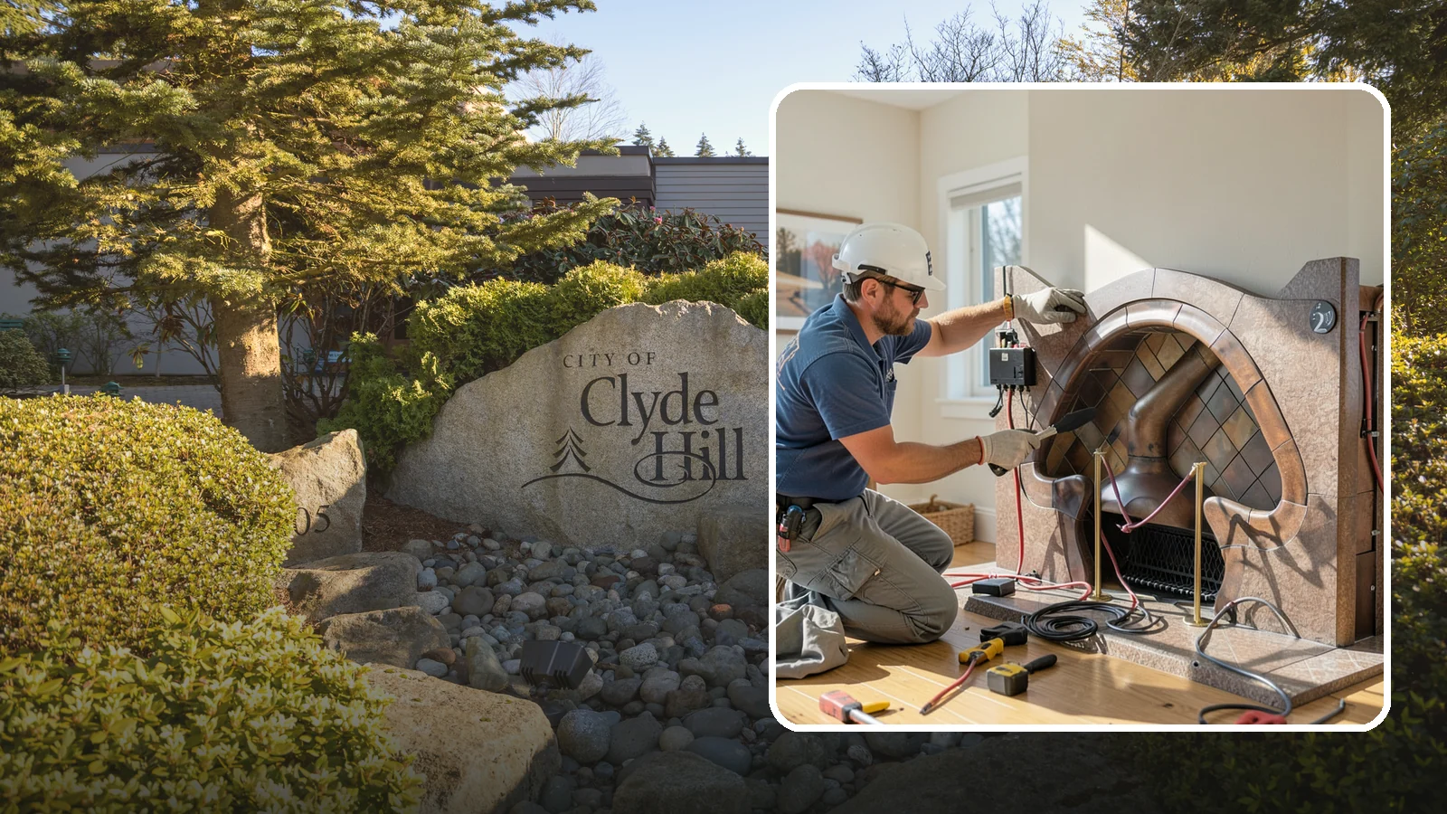 Electric Fireplace Installation in Clyde Hill, King County, WA - Installing an electric fireplace to add cozy ambiance and supplemental heat without venting.