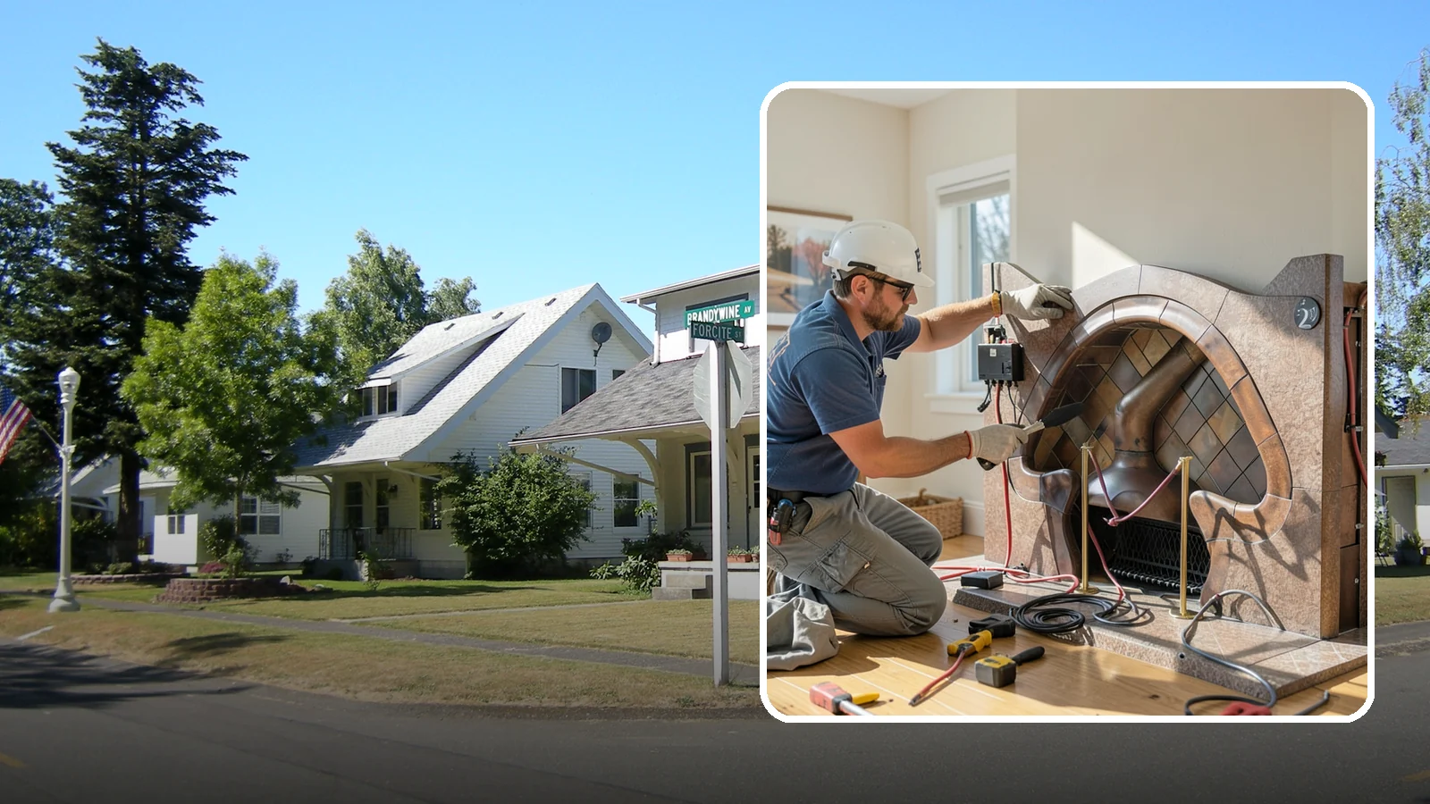 Electric Fireplace Installation in DuPont, Pierce County, WA - Installing an electric fireplace to add cozy ambiance and supplemental heat without venting.