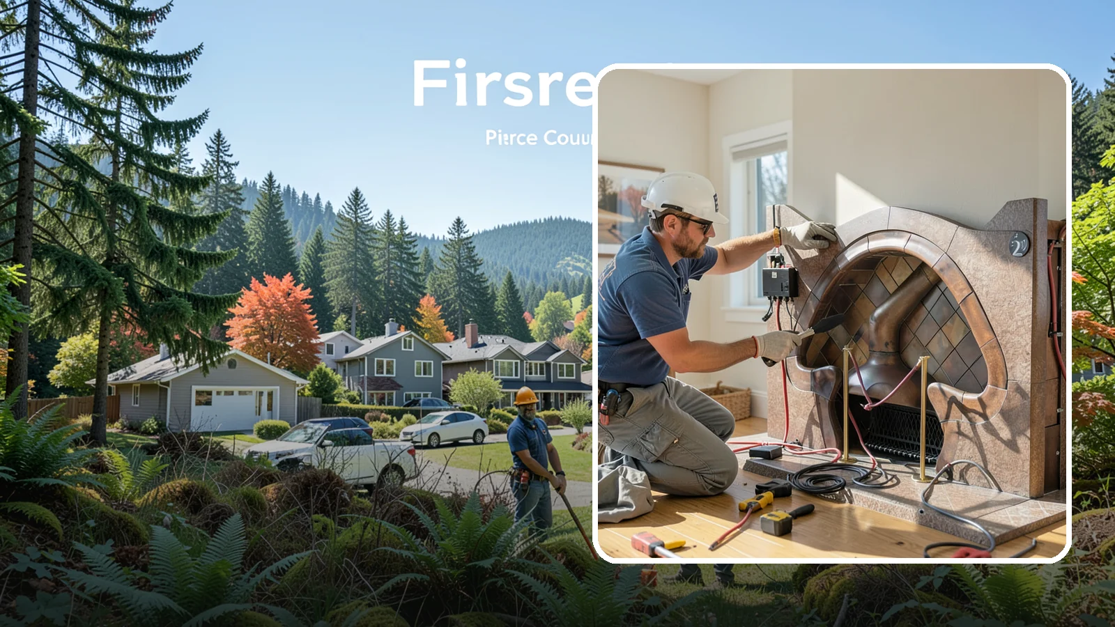 Electric Fireplace Installation in Fircrest, Pierce County, WA - Installing an electric fireplace to add cozy ambiance and supplemental heat without venting.
